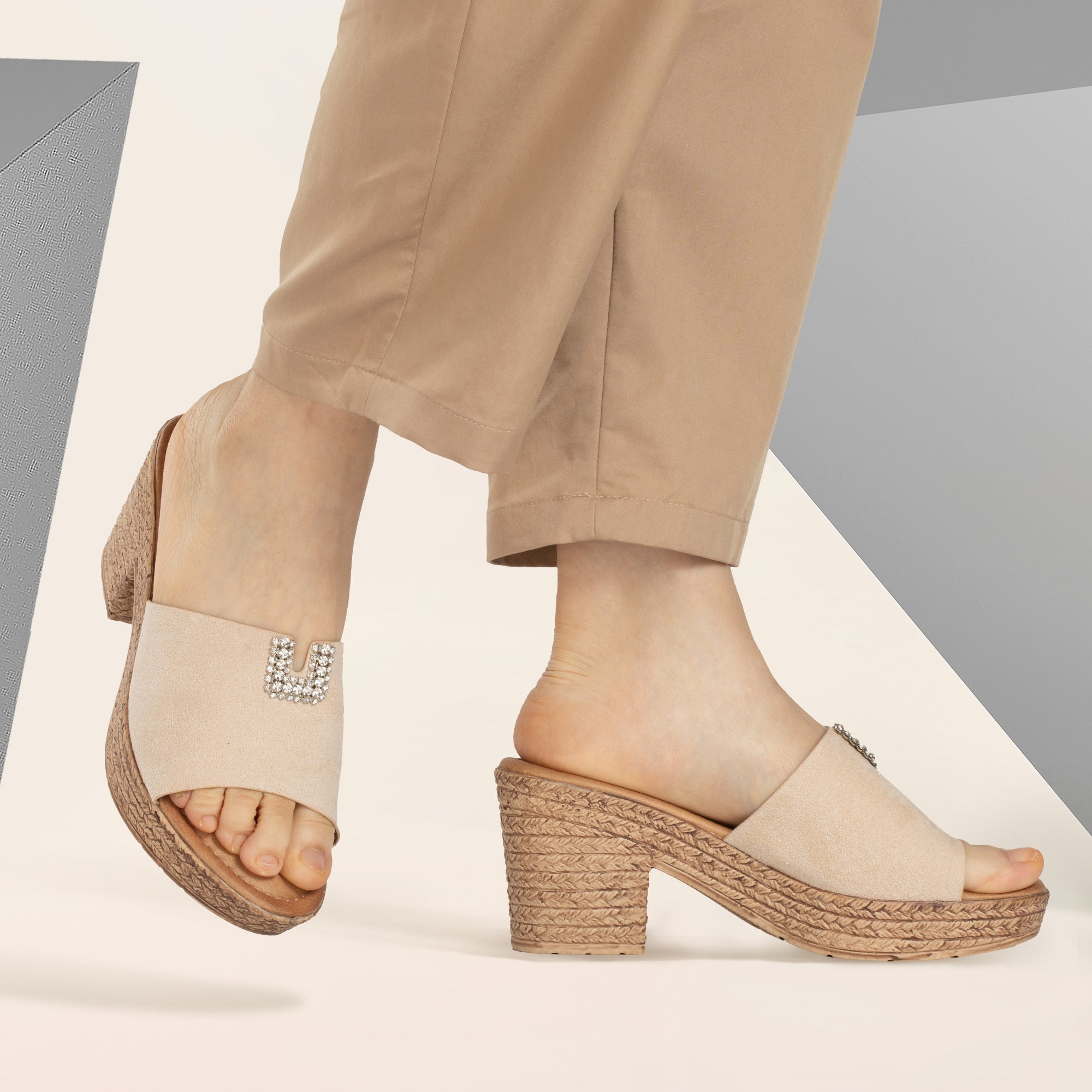 JOMIX Ciabatte Estive da Donna con Tacco Alto Pantofole Eleganti e Confortevoli WWC250251