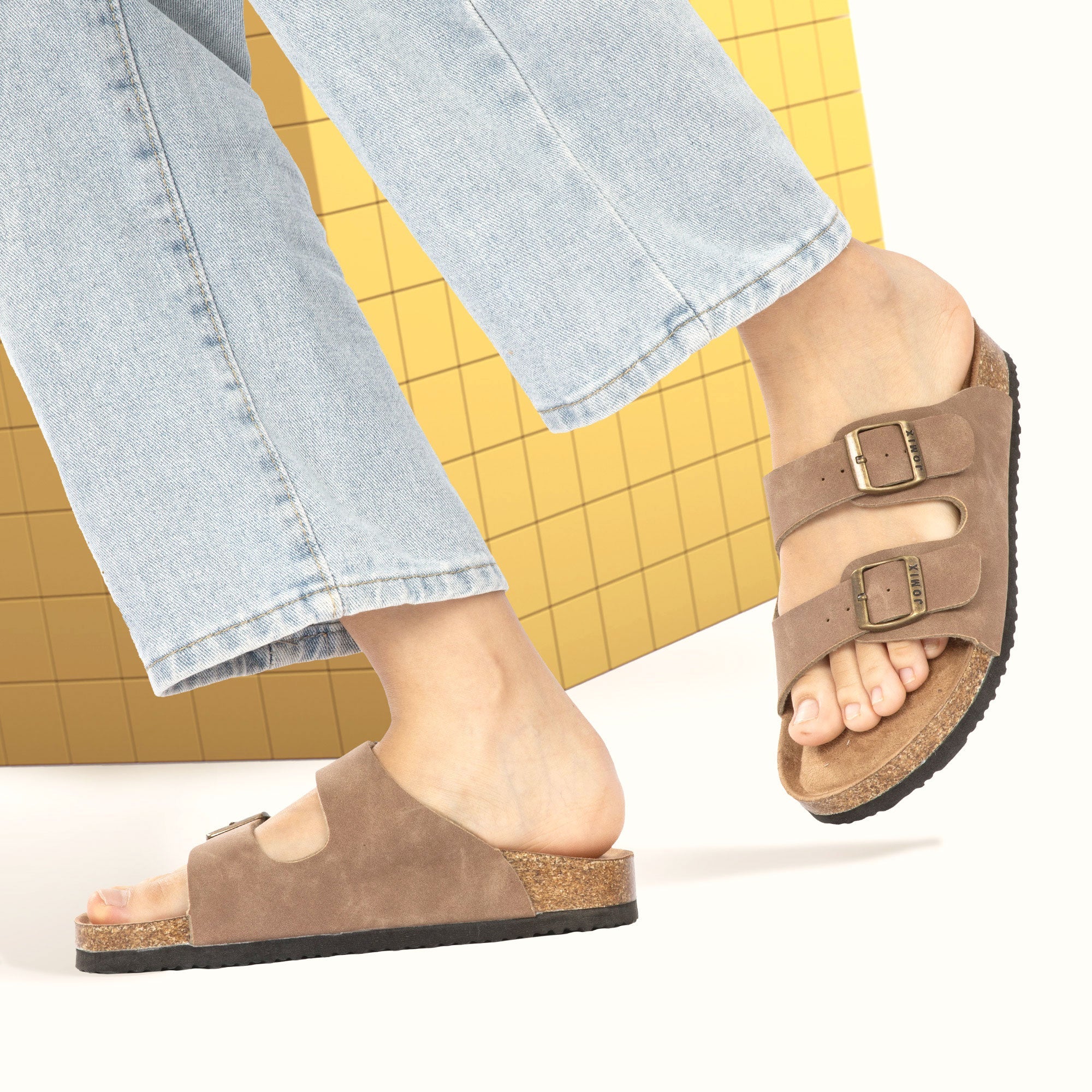 JOMIX Ciabatte Estive da Donna Pantofole in Sughero con Fibbia Regolabile WCX250343