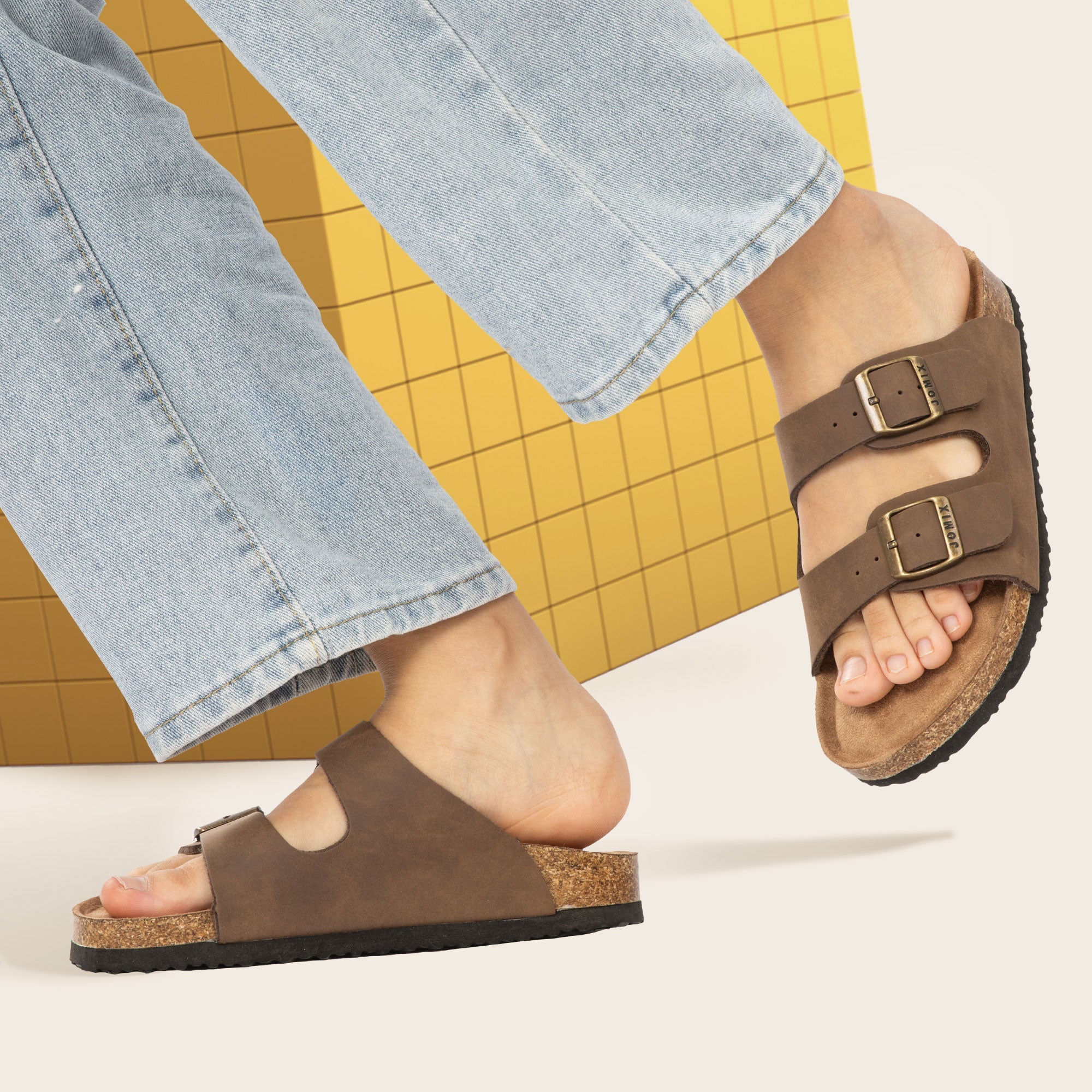 JOMIX Ciabatte Estive da Donna Pantofole in Sughero con Fibbia Regolabile WCX250343