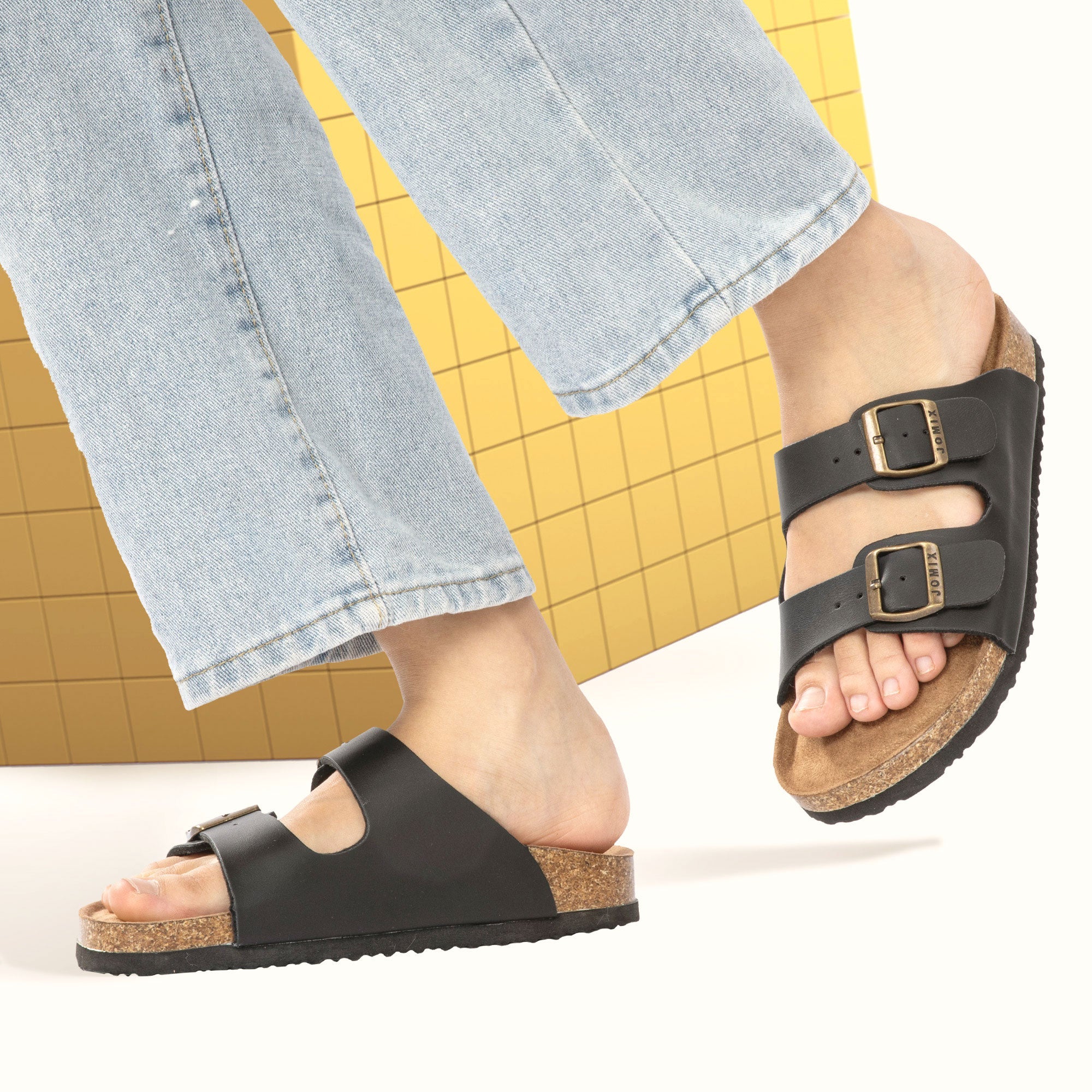 JOMIX Ciabatte Estive da Donna Pantofole in Sughero con Fibbia Regolabile WCX250343