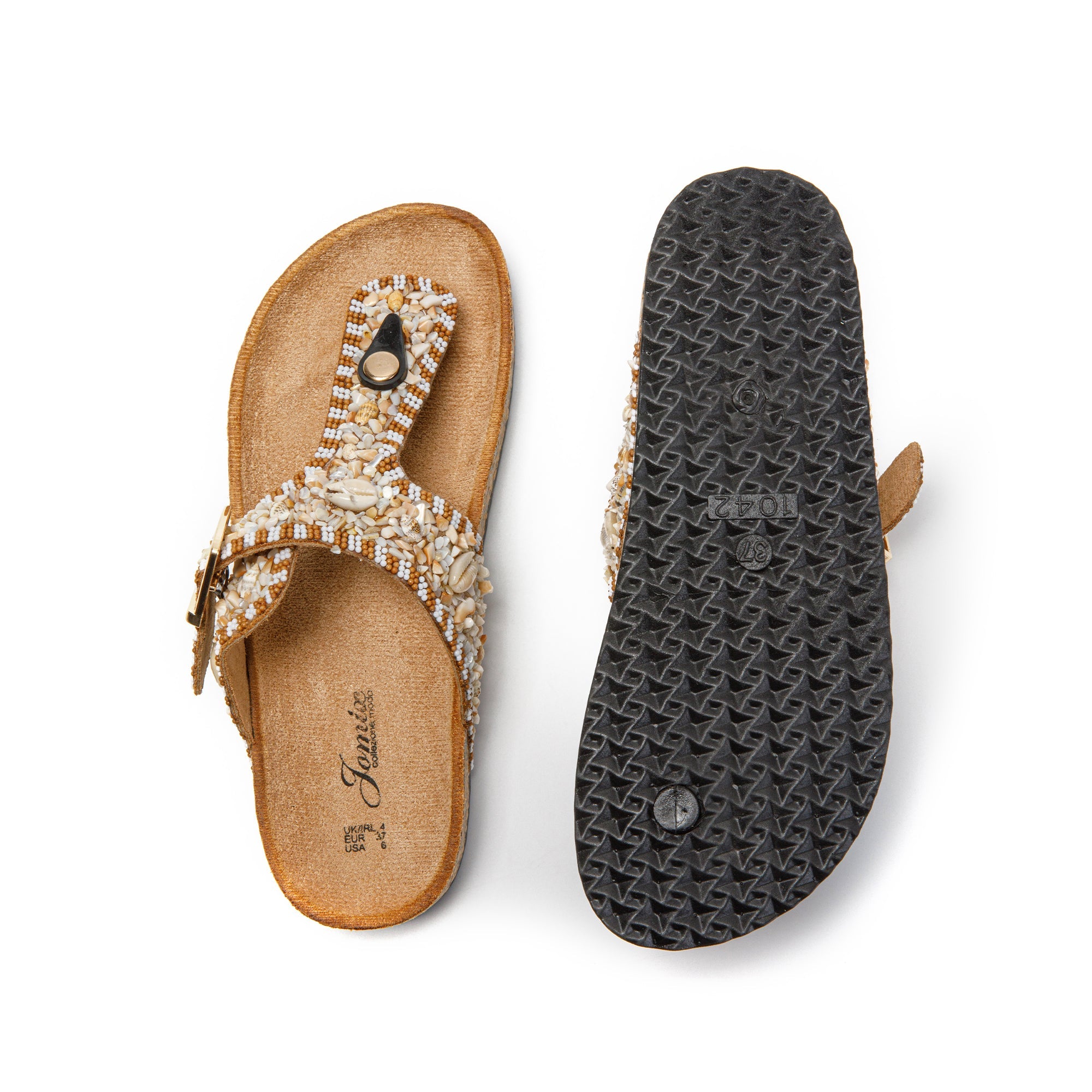 JOMIX Ciabatte Infradito Donna in Sughero, Pelle Sandali Uomo Estive Eleganti SD9162