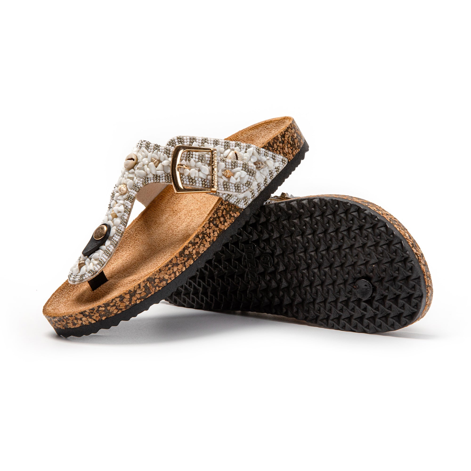 JOMIX Ciabatte Infradito Donna in Sughero, Pelle Sandali Uomo Estive Eleganti SD9162