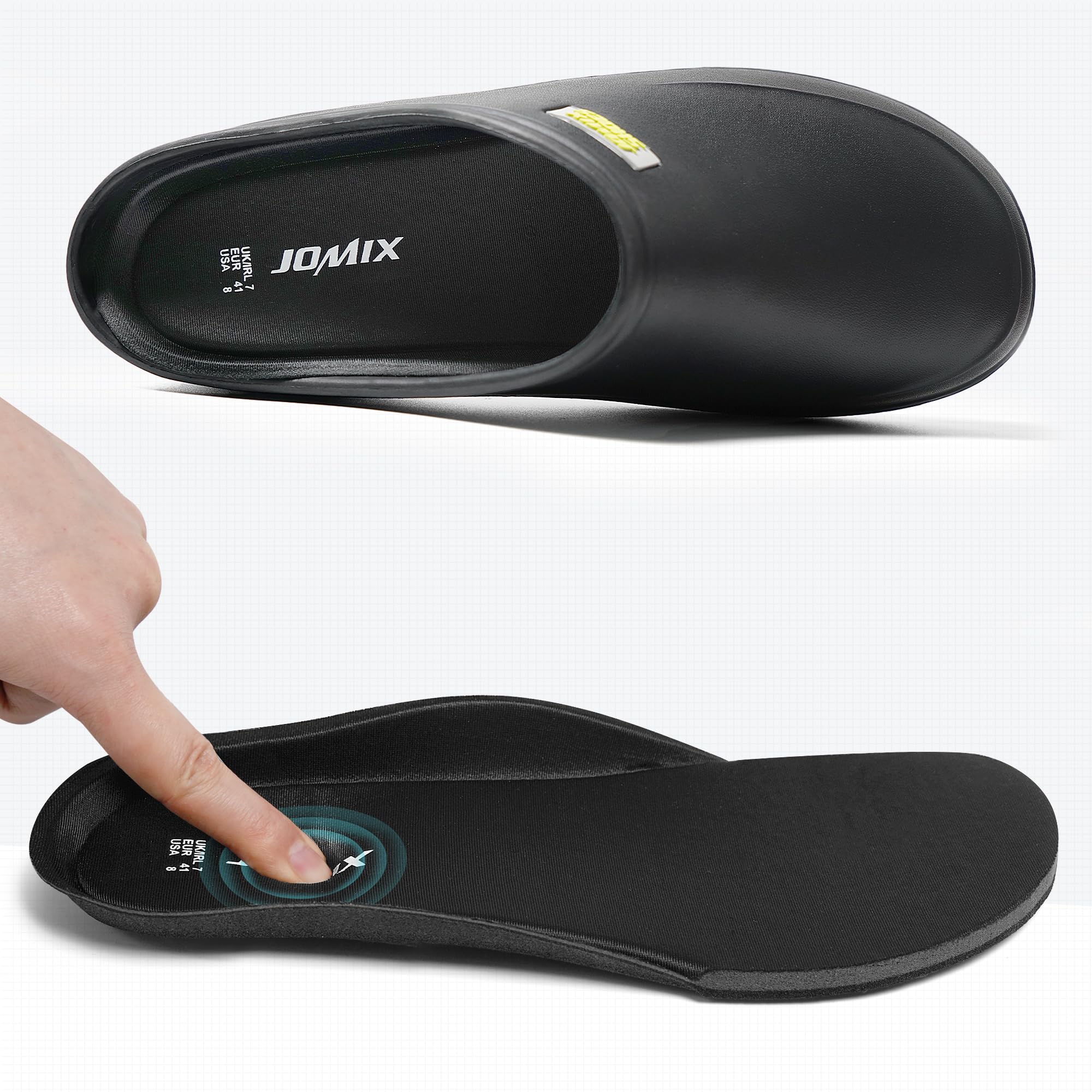 JOMIX Clogs Damen mit Fußbett Pantoletten Berufsschuhe Orthopädische Kochschuhe Bequeme Sanitär - Clogs Medizinische Gartenschuhe Gesundheitsschuhe