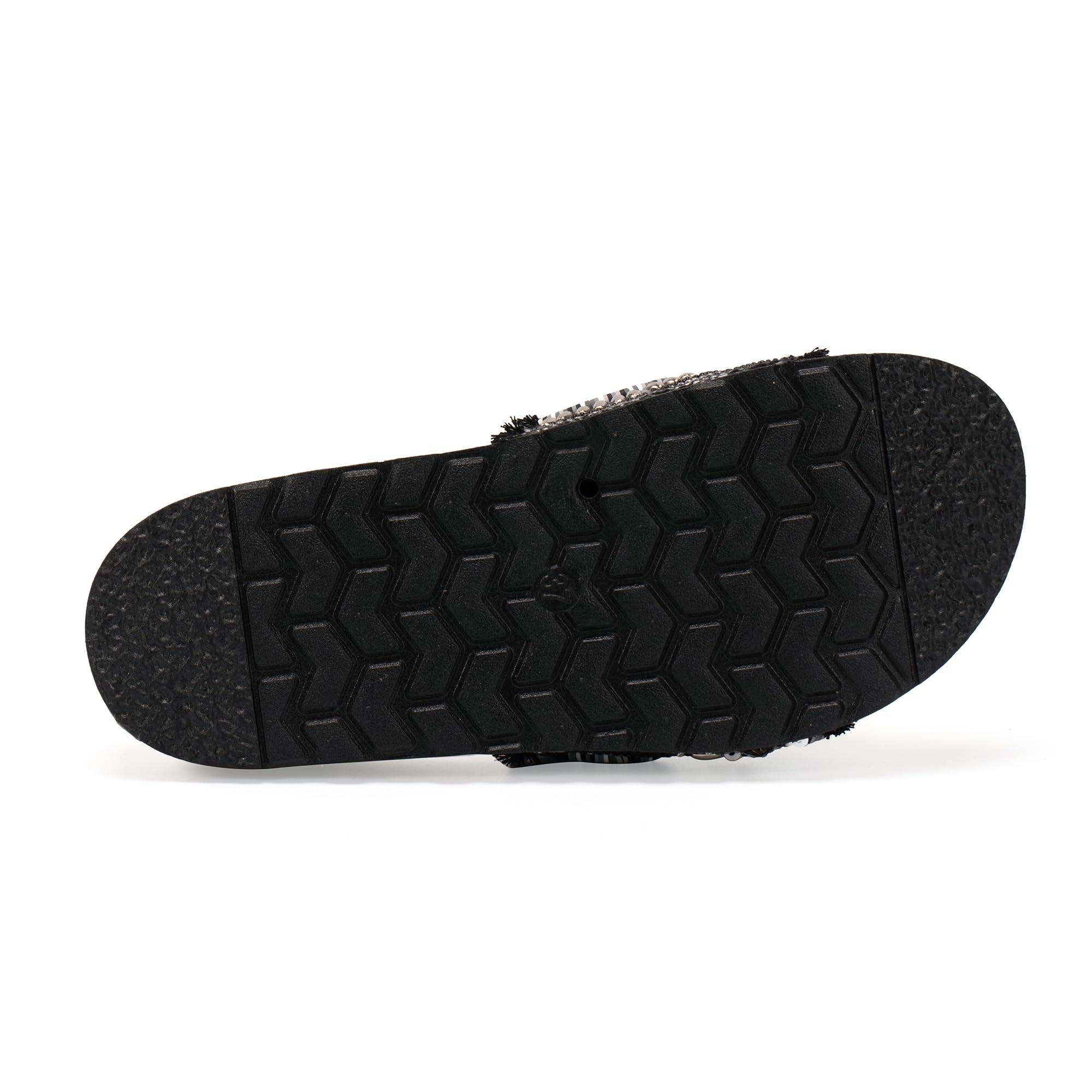 JOMIX Clogs Damen Pantoletten mit Strass Perlen Sandalen Glitzer Strandsandalen Bohemia Sommerschuhe Kork Sandaletten