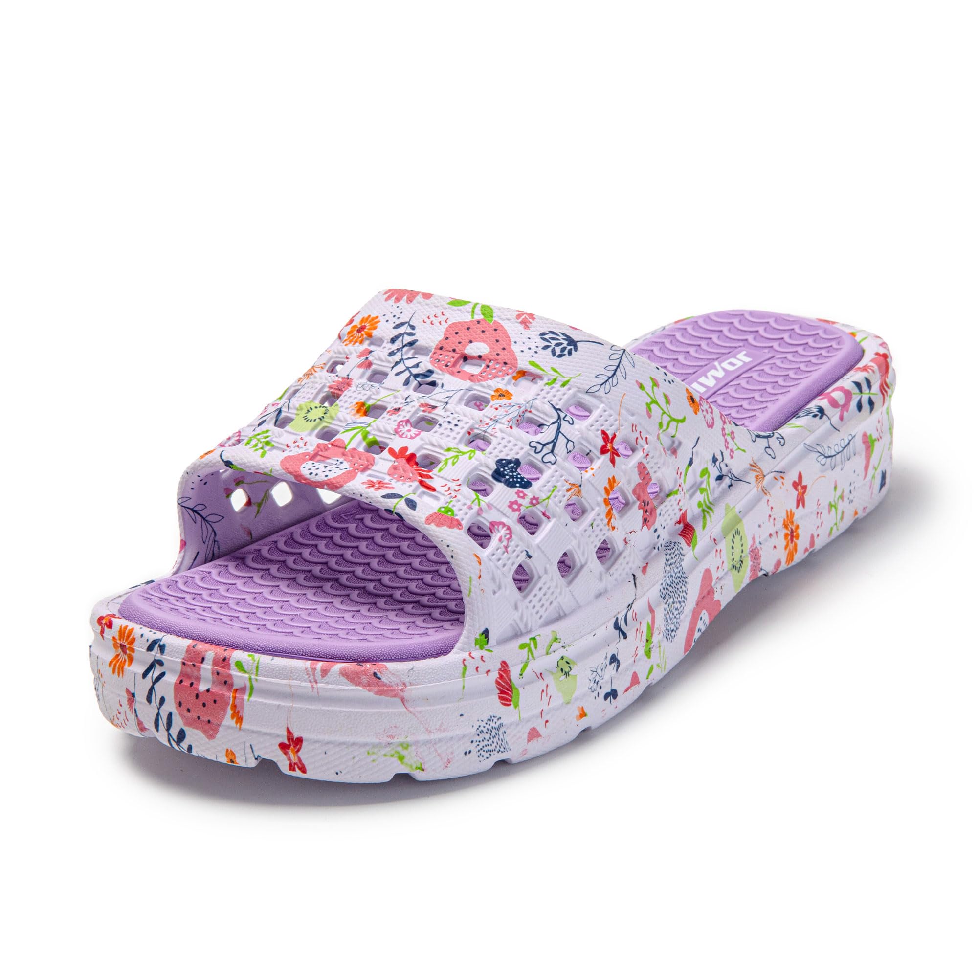 JOMIX Damen Badelatschen Sommer Dicke Sole Pantoletten Bunte Badeschuhe mit Fussbett 100% Eva Weiche Badeschuhe Süße Schlappen Lustig Sandalen Indoor Outdoor