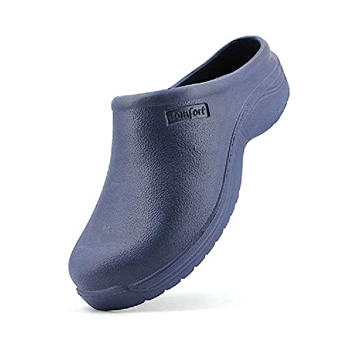 JOMIX Damen Clogs Pantoletten Gartenschuhe Leichte Medizinische Atmungsaktiv Arbeitsschuhe kochschuhe Rutschfest Gummi Gartenclogs ( Blau, 39 EU )