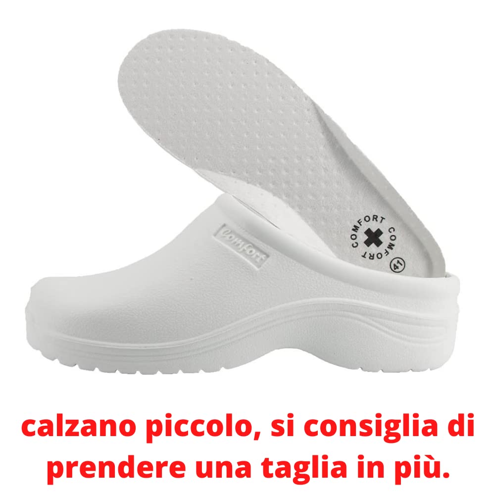 JOMIX Damen Clogs Pantoletten Gartenschuhe Leichte Medizinische Atmungsaktiv Arbeitsschuhe kochschuhe Rutschfest Gummi Gartenclogs ( Weiß, 41 EU )