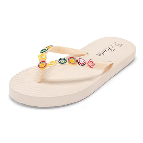 JOMIX Damen Flip Flops Sommer Zehentrenne Leichte Sandalen Bunte Badeschlappen Elegant Badelatschen Meer Pool Strand Badeschuhe