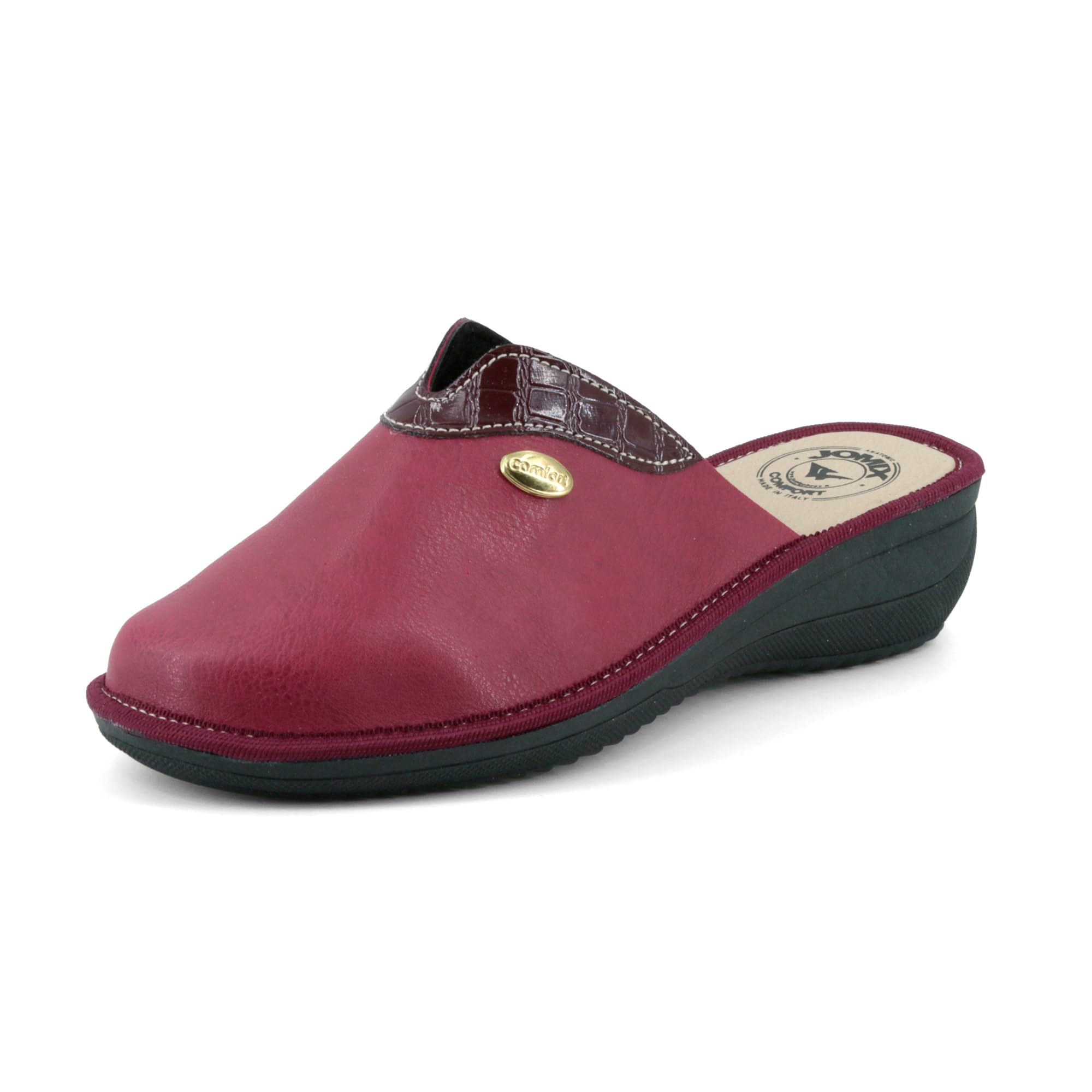 JOMIX Damen Hausschuhe Winter mit Anatomischem Keil Geschlossene Pantoffel für Zuhause Ergonomisches Fußbett Warm Bequeme Schuhe Rutschfest Leichte Sohle Indoor Made in Italy