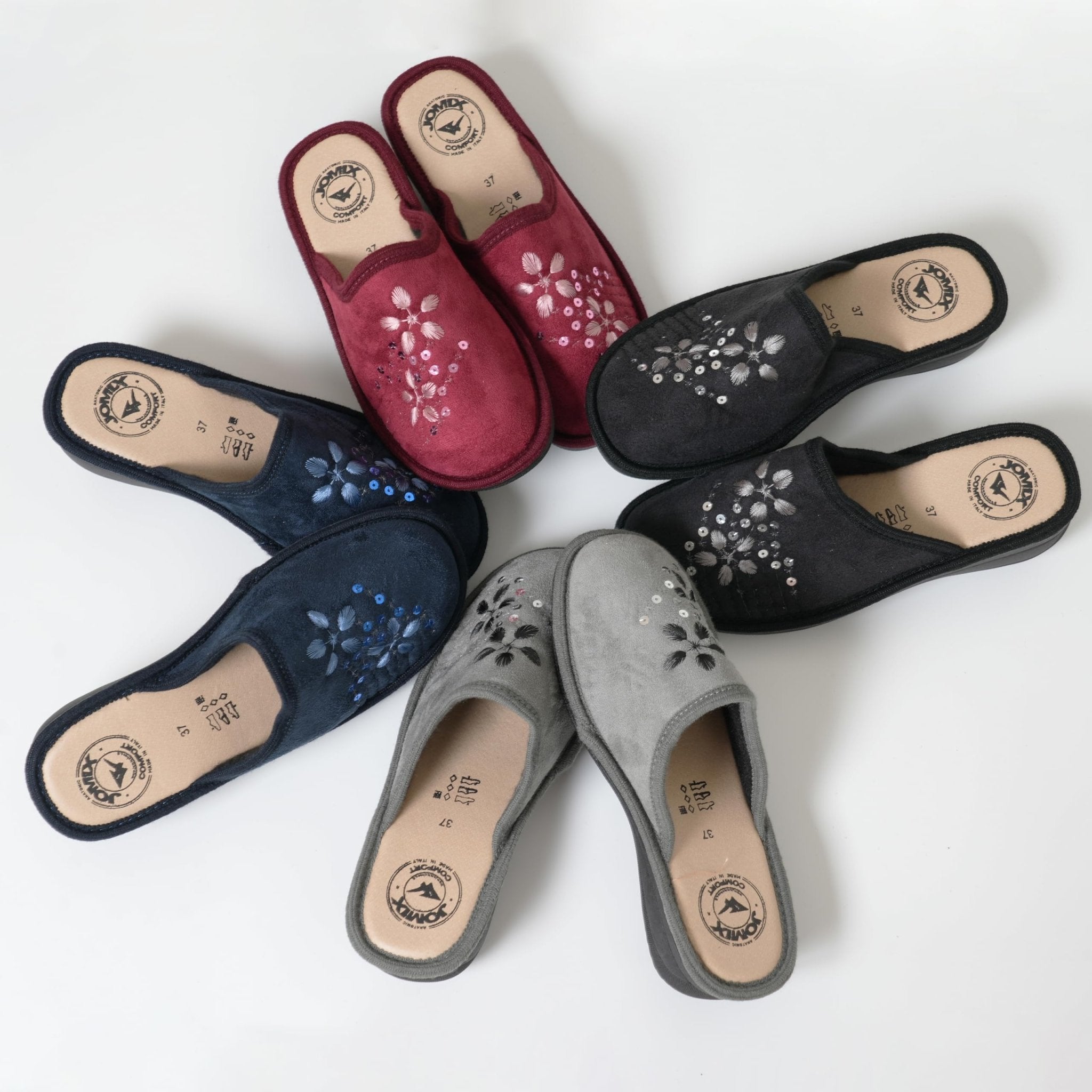 JOMIX Damen Hausschuhe Winter Warme Pantoffeln, Damen Plüsch Pantoffeln rutschfest Outdoor/Indoor Flache hüttenschuhe