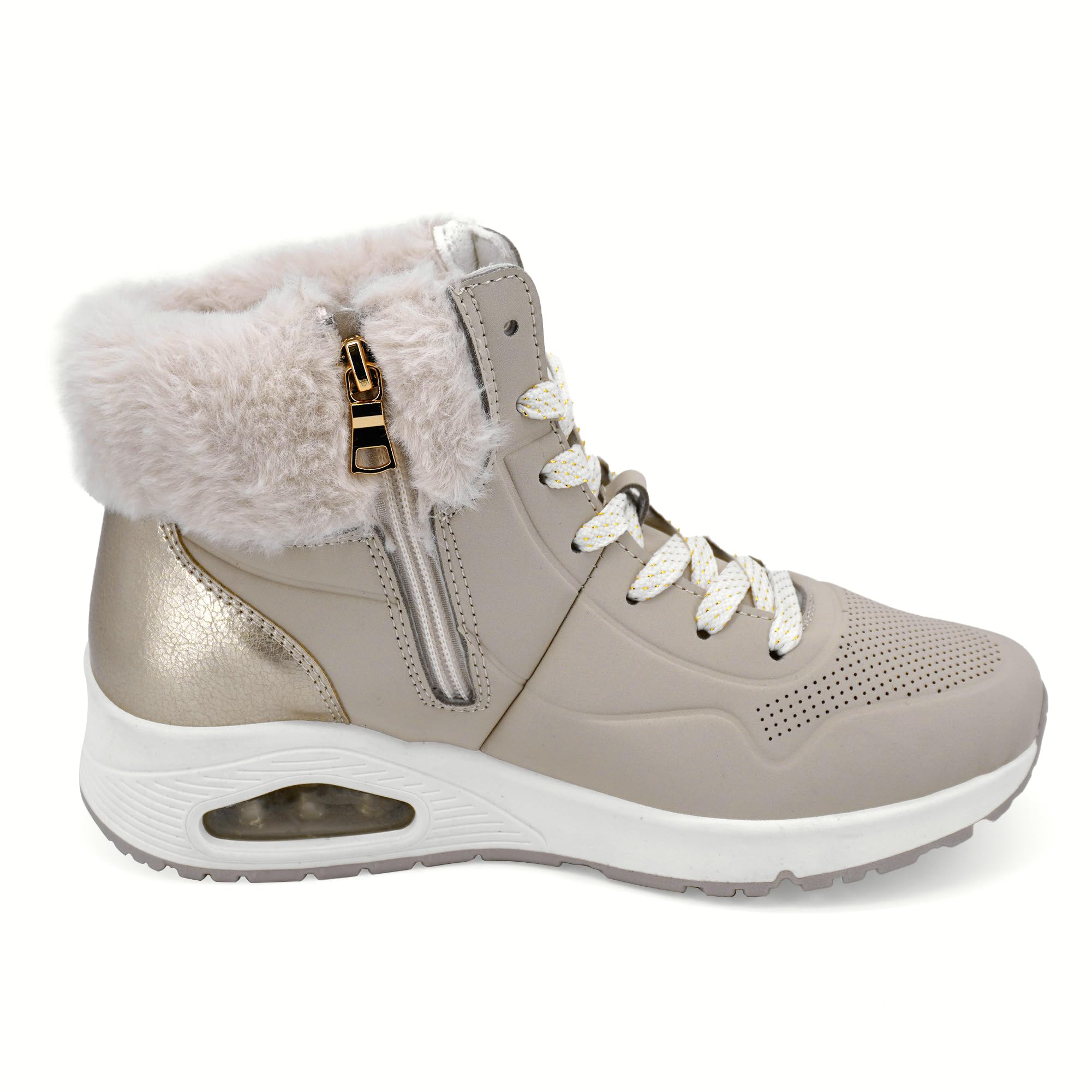 JOMIX Damen High Top Sneaker Winter Boots Warm Gefüttert Winterschuhe Freizeitschuhe mit Luftpolster
