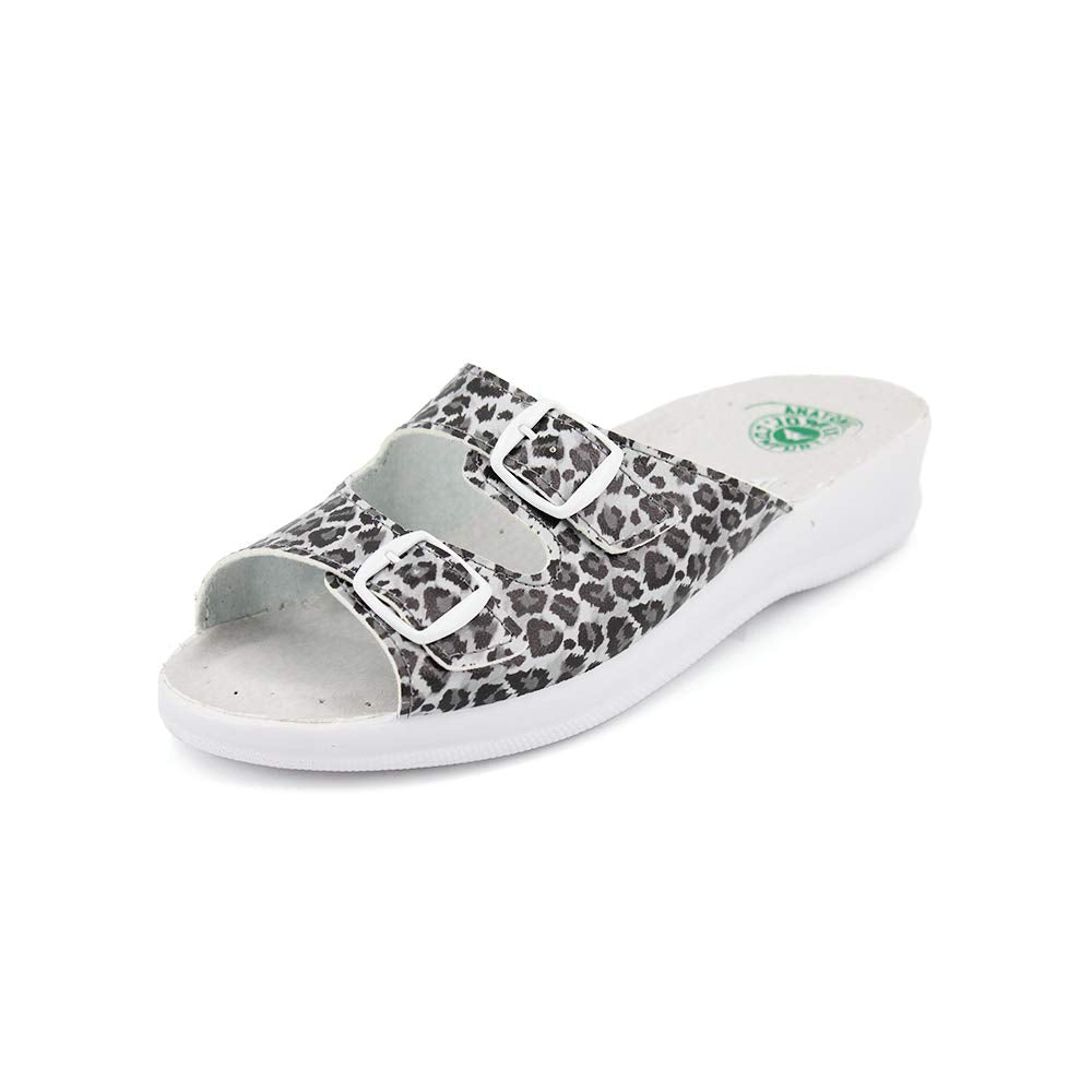 JOMIX Damen Pantoletten Sommer Orthopädische Sandalen Leichte Verstellbar Schnalle Clogs Weiche Anatomische Medizinische Gartenschuhe