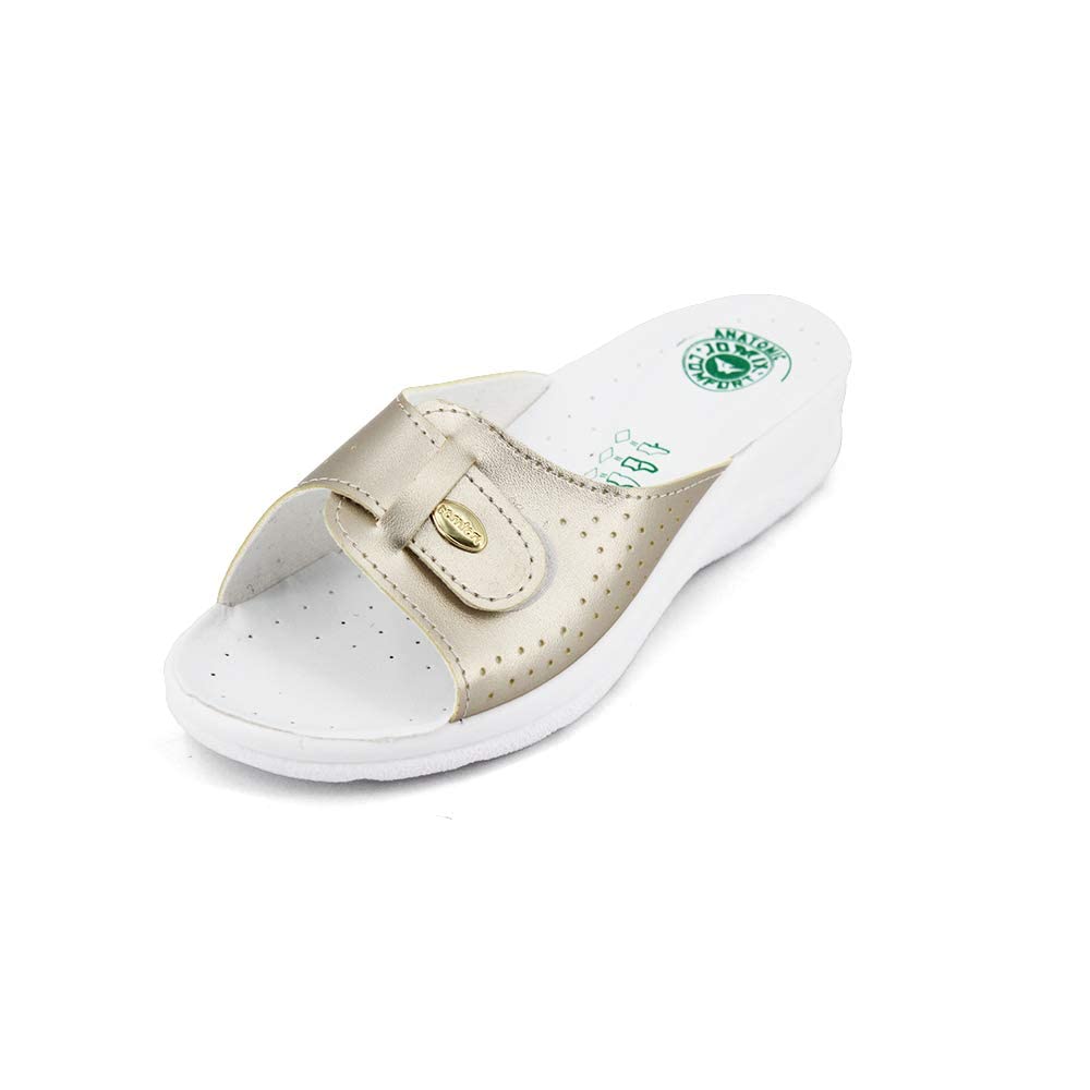 JOMIX Damen Pantoletten Sommer Orthopädische Sandalen Leichte Verstellbar Schnalle Clogs Weiche Anatomische Medizinische Gartenschuhe