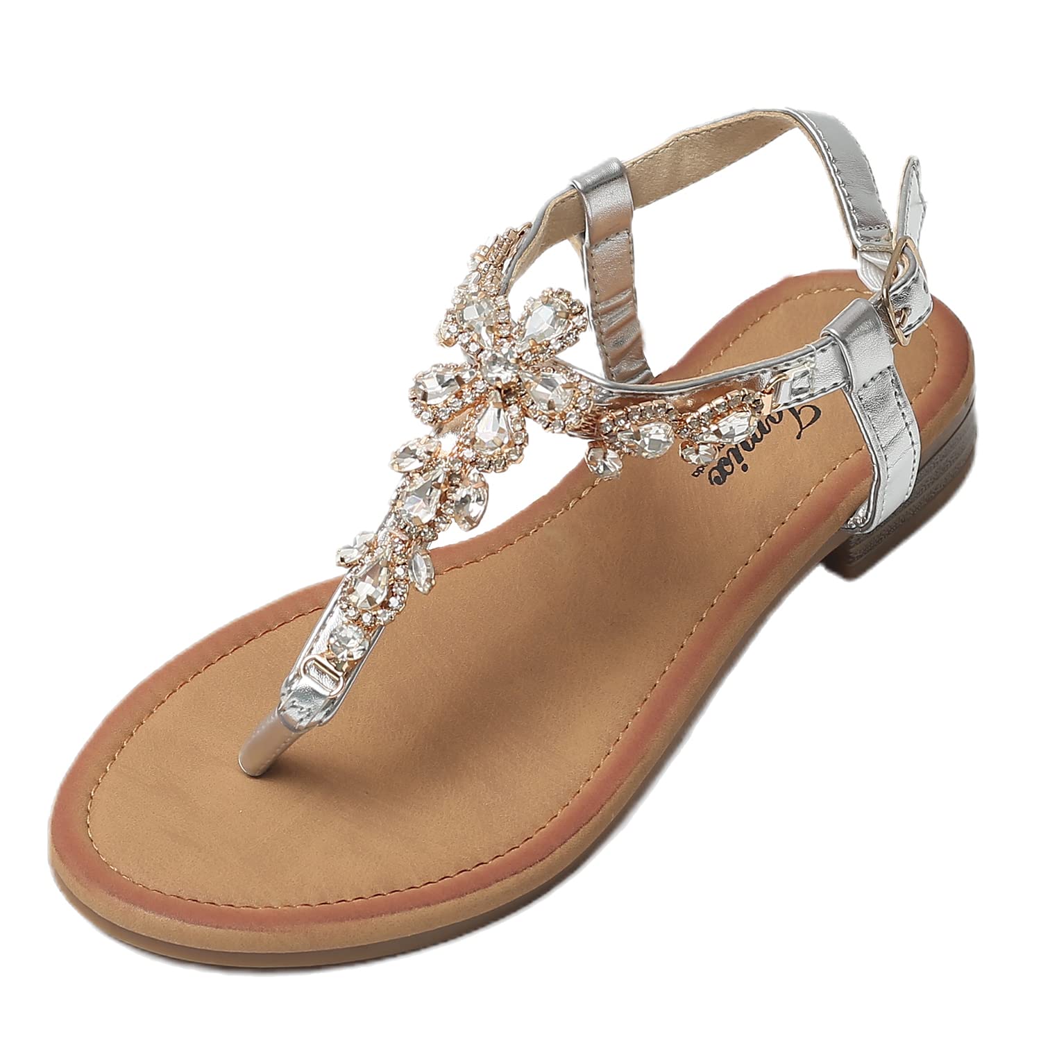 JOMIX Damen Sandalen Leder Sommer Plateau Pantoletten Keilabsatz Strandschuhe Schlappen Slipper