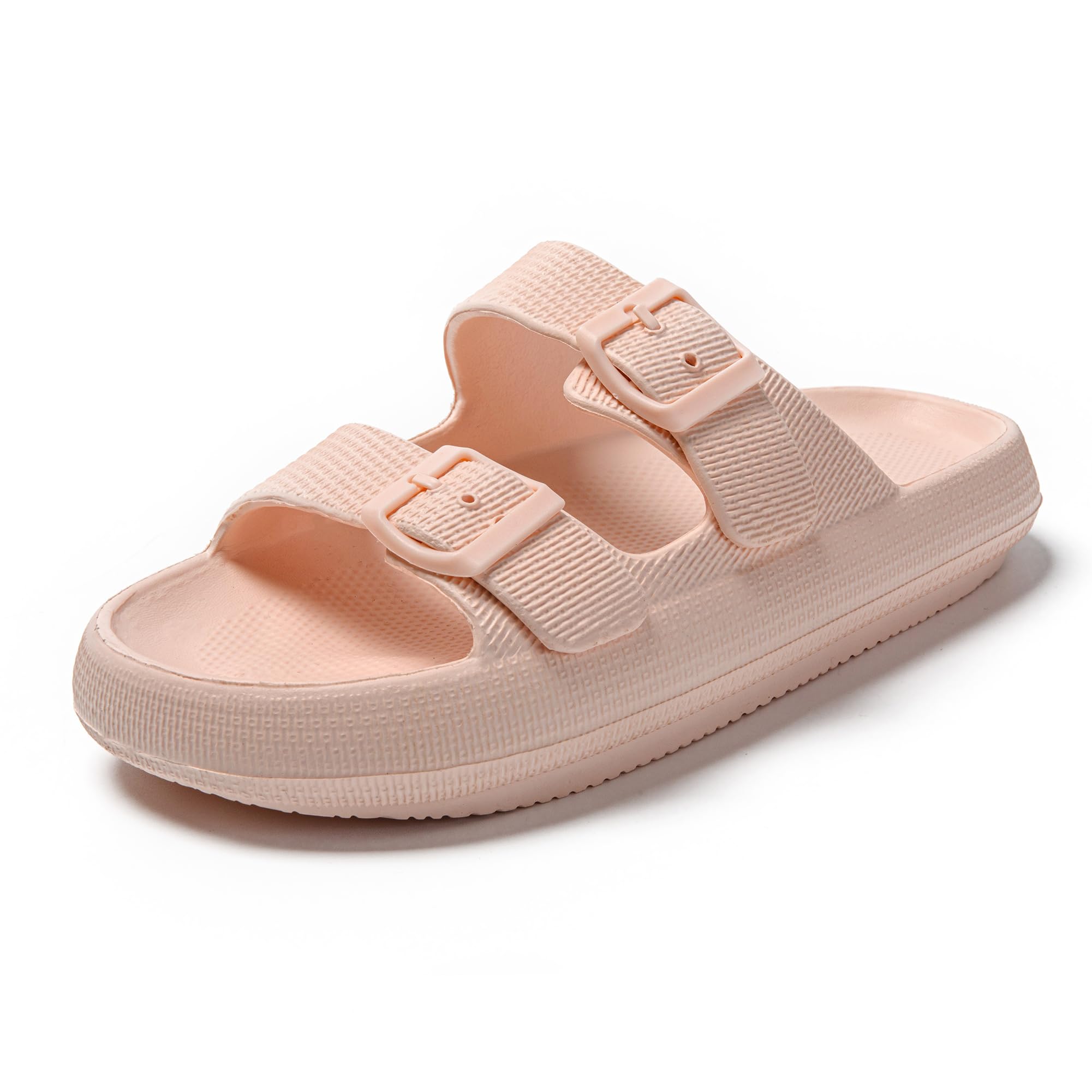 JOMIX Damen Schlappen Badelatschen Sommer Bunte Badeschuhe Flache Rutschfest Sandalen Leicht 100% Eva Badeschlappen mit Schnalle Slipper Pantoletten