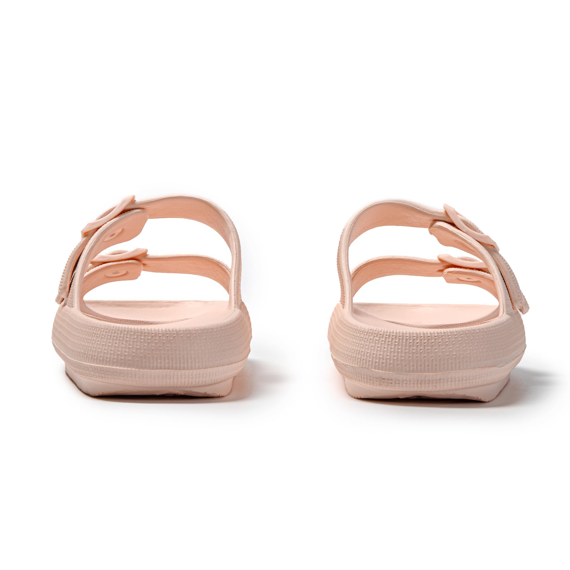 JOMIX Damen Schlappen Badelatschen Sommer Bunte Badeschuhe Flache Rutschfest Sandalen Leicht 100% Eva Badeschlappen mit Schnalle Slipper Pantoletten