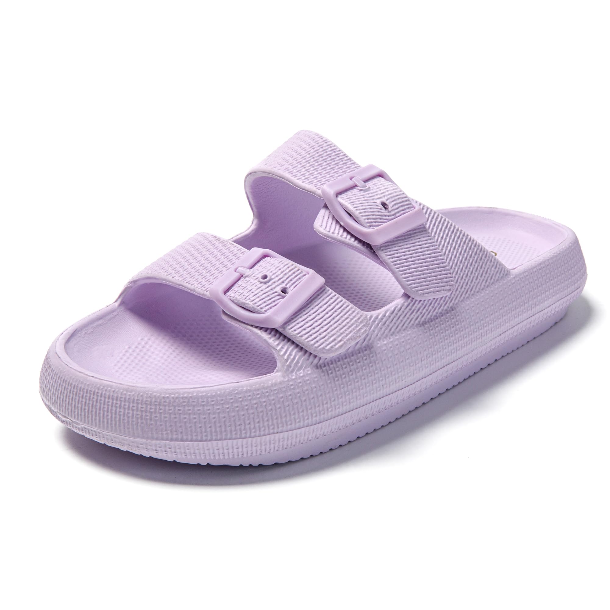 JOMIX Damen Schlappen Badelatschen Sommer Bunte Badeschuhe Flache Rutschfest Sandalen Leicht 100% Eva Badeschlappen mit Schnalle Slipper Pantoletten