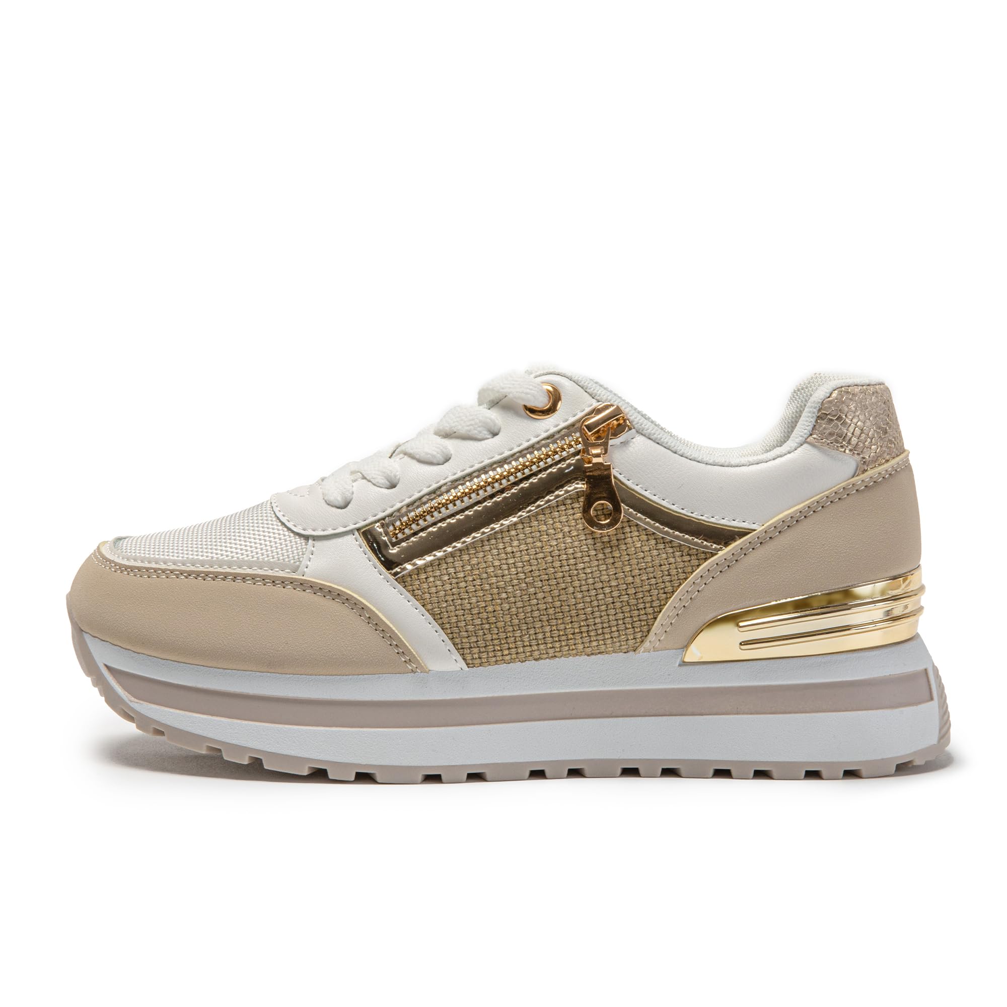 JOMIX Damen Sneaker Atmungsaktiv Sportschuhe Leicht Laufschuhe Fitness Gym Plateau Schuhe Turnschuhe Walking Freizeitschuhe