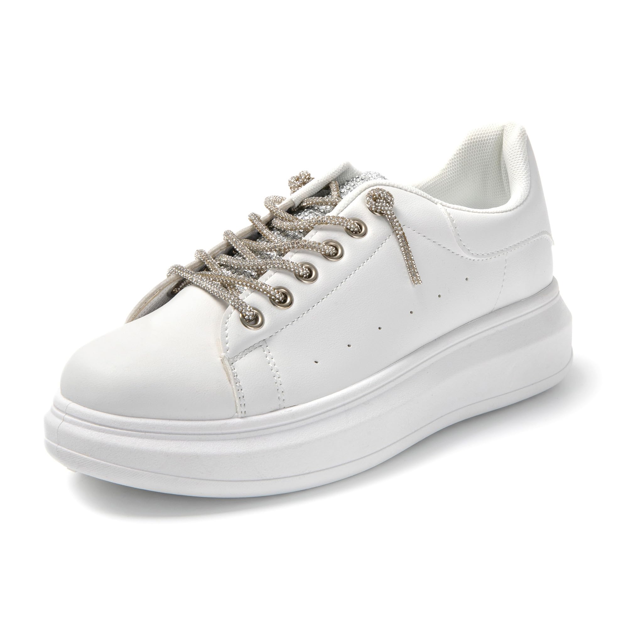 JOMIX Damen Sneaker Leder Laufschuhe Dämpfung Atmungsaktiv Leicht Bequeme Sportschuhe Denim Leinwandschuhe