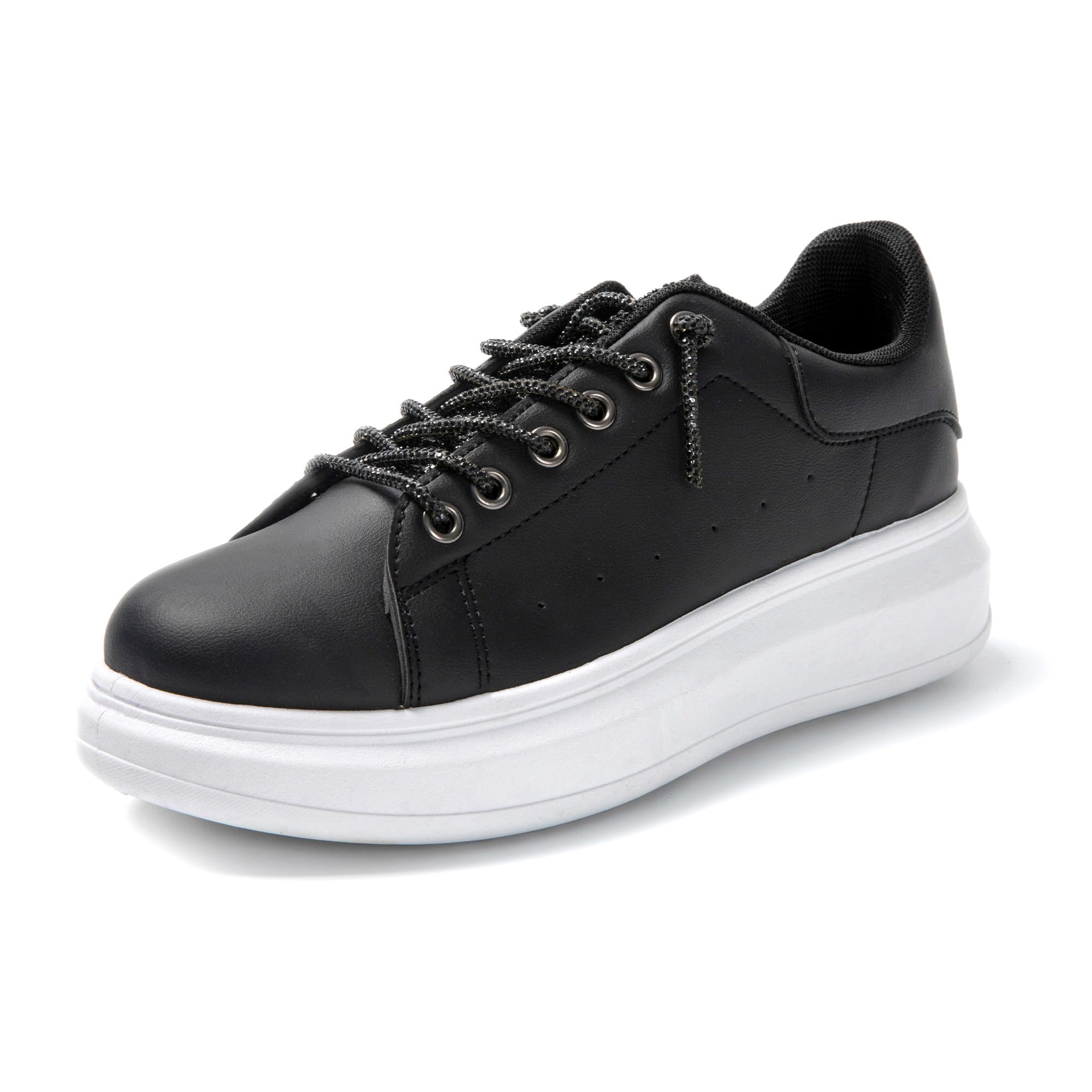 JOMIX Damen Sneaker Leder Laufschuhe Dämpfung Atmungsaktiv Leicht Bequeme Sportschuhe Denim Leinwandschuhe