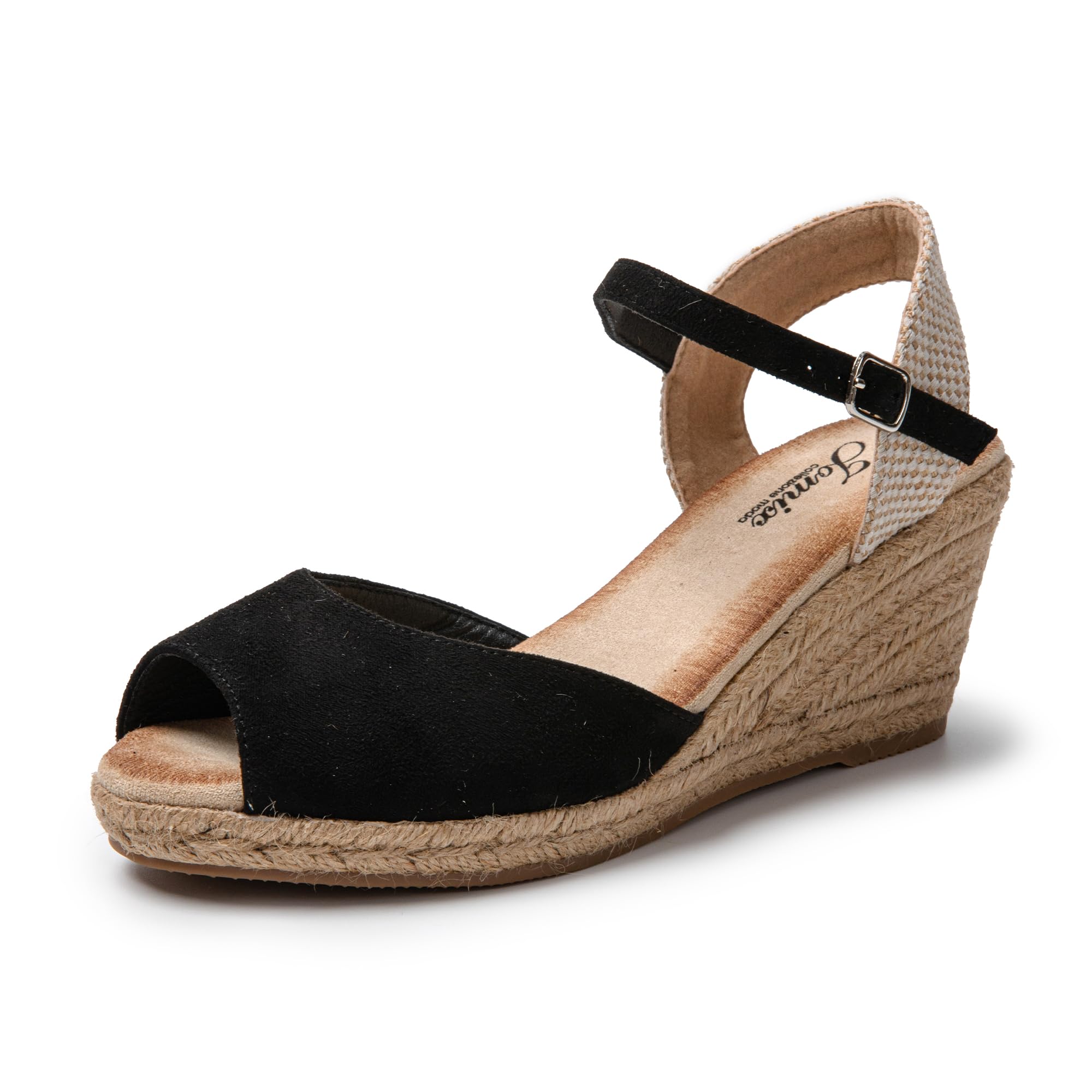 JOMIX Damen Sommer Sandalen mit Keilabsatze Frauen Bohemian Sandals Freizeit Strand Sandalette Römersandalen