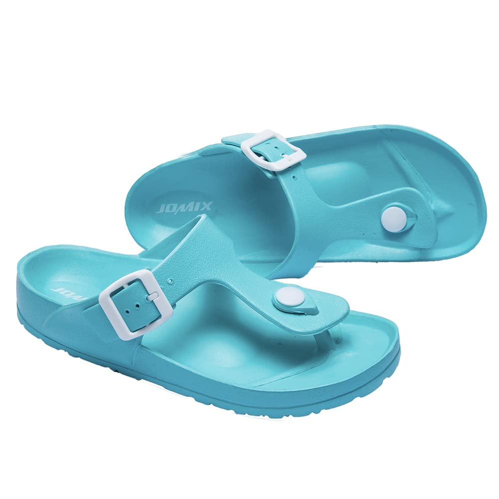 JOMIX Flip Flops Damen Sommer Verstellbar Schnalle Sandalen Elegant Badelatschen Meer Pool Strand Schwimmen Badeschlappen Gummi Schlappen Hausschuhe
