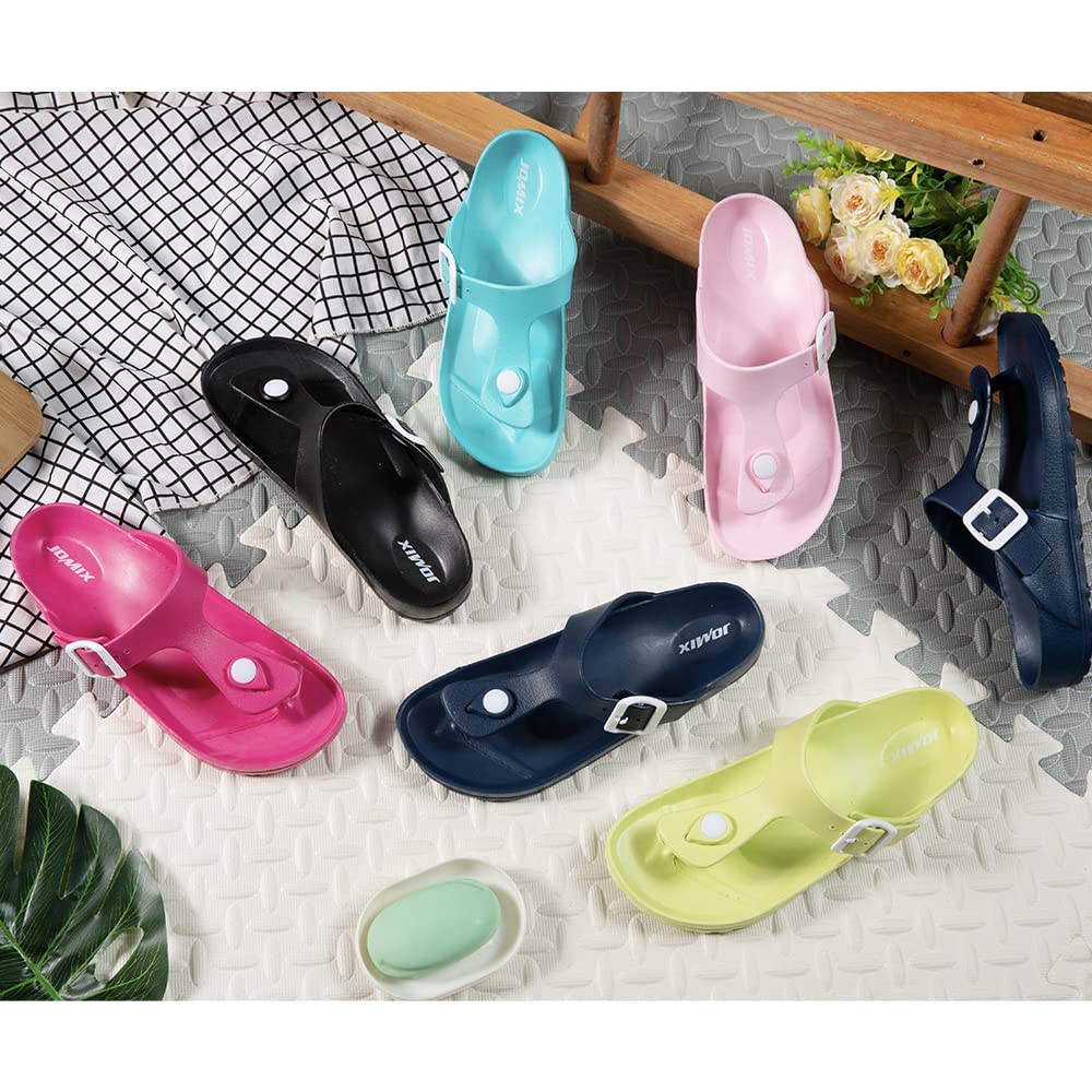 JOMIX Flip Flops Damen Sommer Verstellbar Schnalle Sandalen Elegant Badelatschen Meer Pool Strand Schwimmen Badeschlappen Gummi Schlappen Hausschuhe