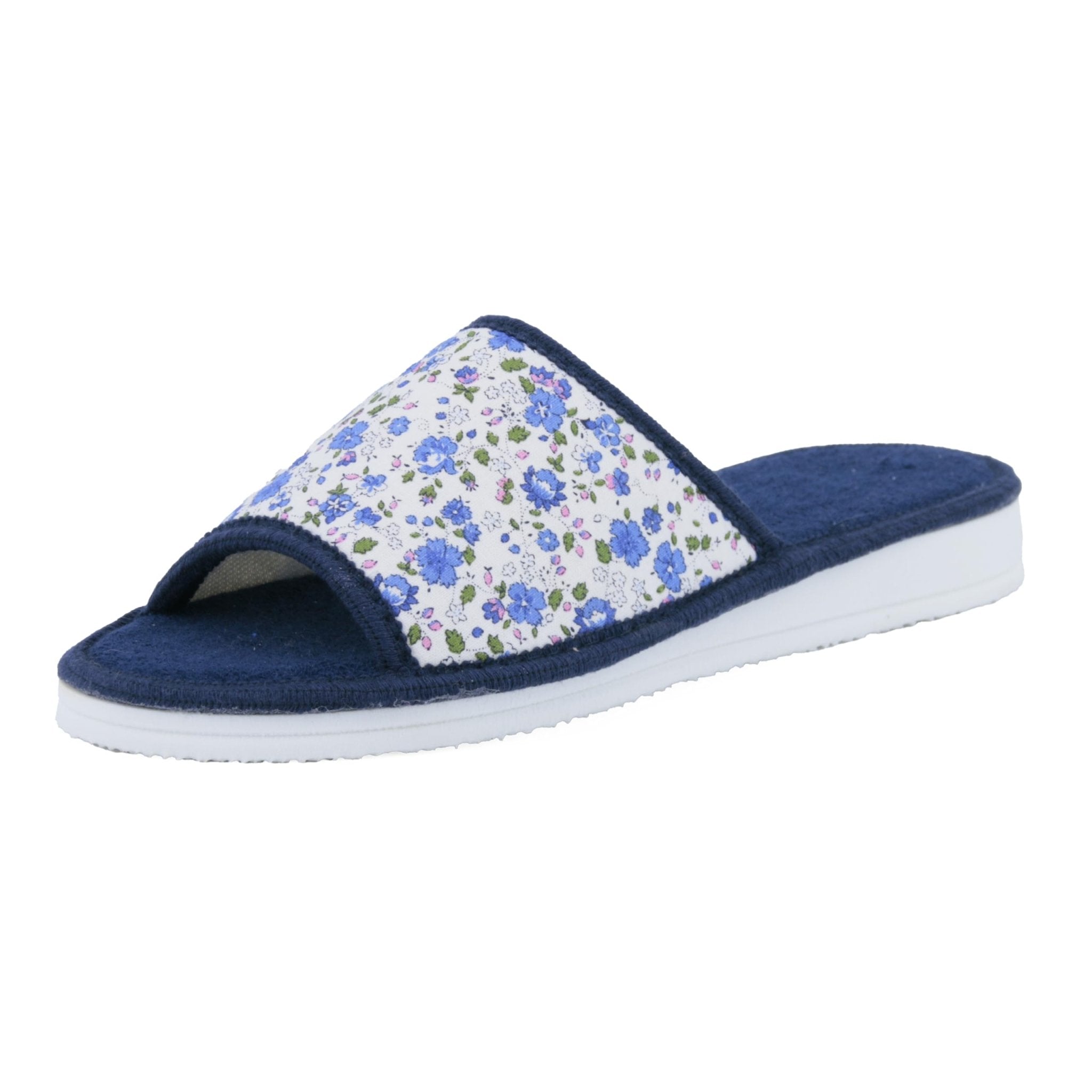 JOMIX Frottee Hausschuhe Damen Weiche Keilabsatz Pantoffeln Offen Bequeme Einfarbige Slipper Indoor