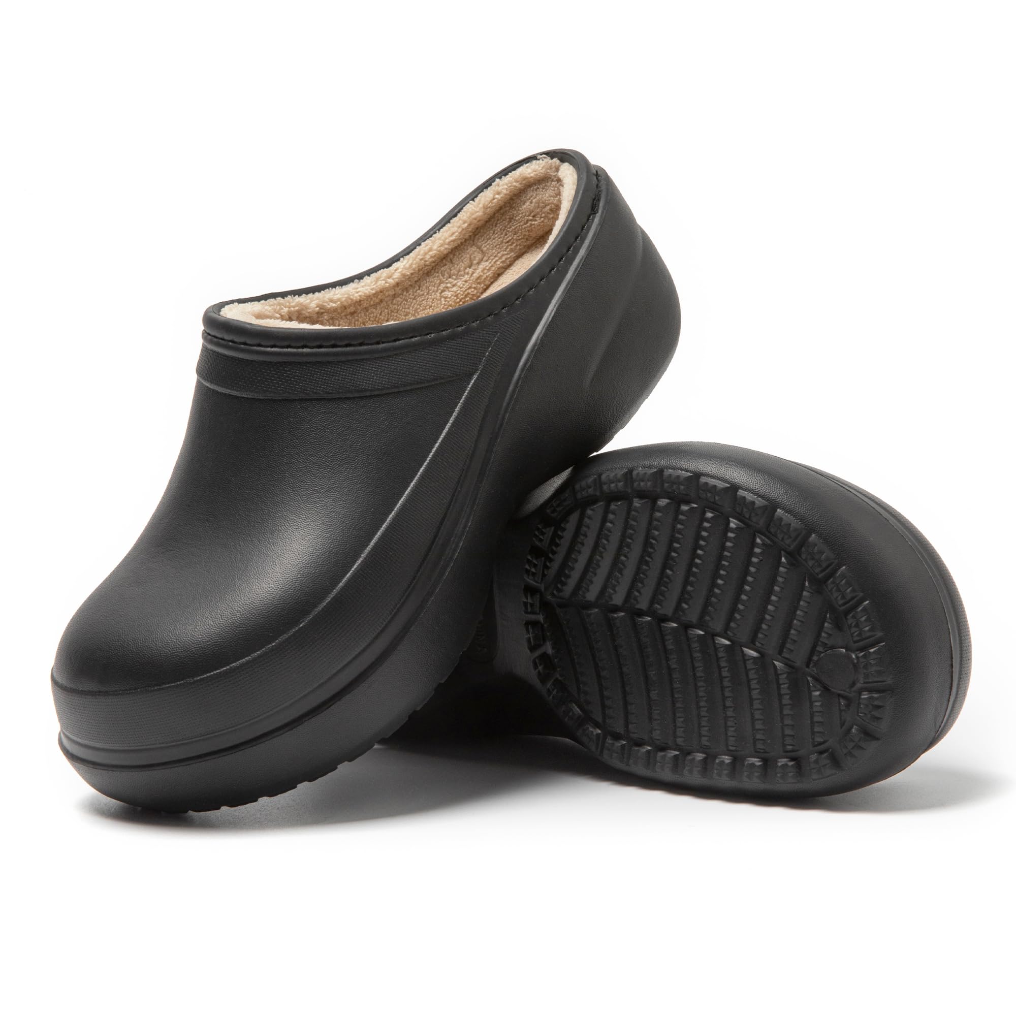 JOMIX Gefütterte Clogs Damen Hausschuhe Orthopädische Pantoletten Plüsch Pantoffeln Schlappen Winter Taumelschuhe Sandalen