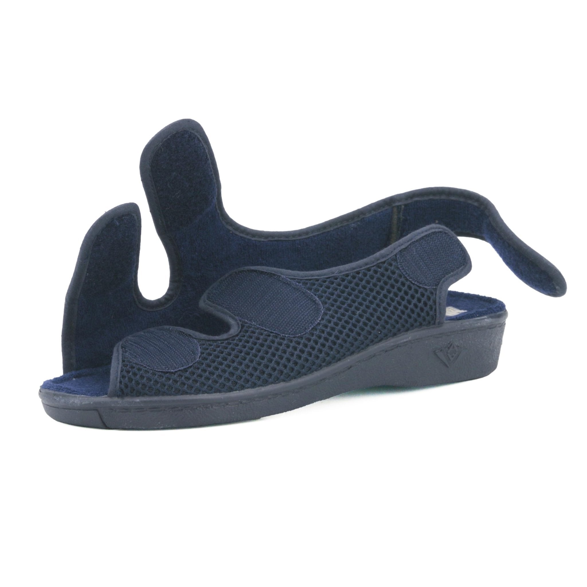 JOMIX Gesundheitsschuhe Damen Orthopädische Hauschuhe Diabetiker Schuhe Weiche Keilabsatz Hallux Valgus Schuhe mit Klettverschluss Sandalen Rutschfeste