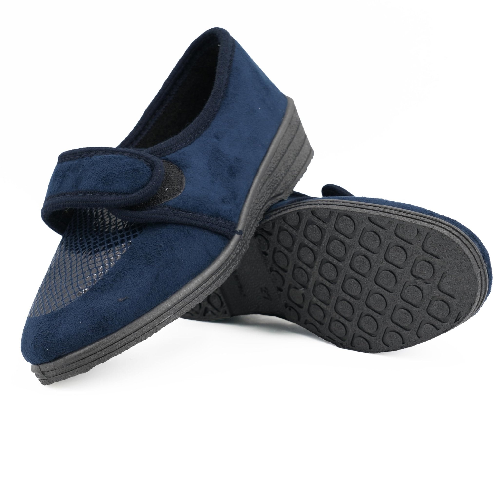 JOMIX Gesundheitsschuhe Damen Orthopädische Sandalen Weiche Keilabsatz Hallux Valgus Schuhe mit Klettverschluss Rutschfeste Hauschuhe