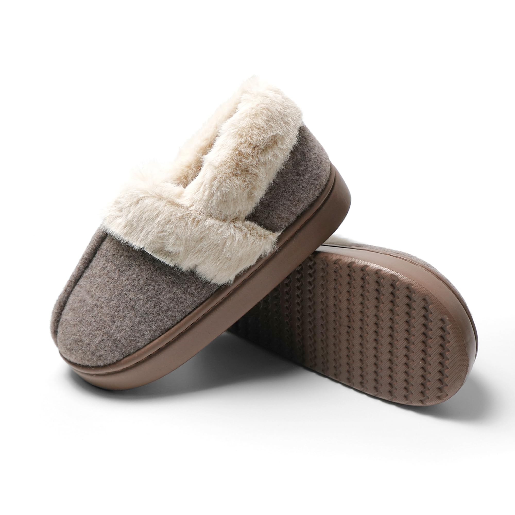 JOMIX Hausschuhe Damen Geschlossen Gefüttert Plüsch Puschen Winter Filz Pantoffeln