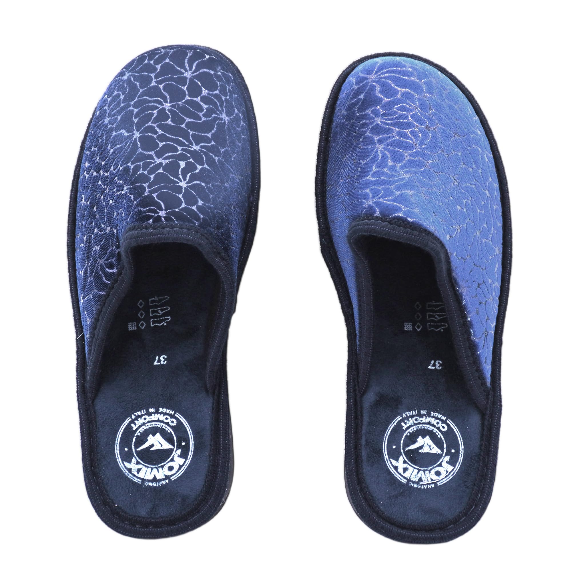 JOMIX Hausschuhe Damen mit Absatz Winter Pantoletten Bedruckte Orthopädische Made in Italy ITD2420