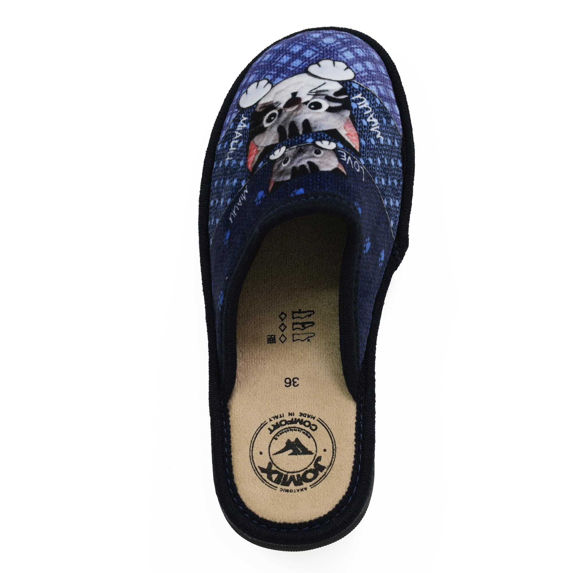 JOMIX Hausschuhe Damen Pantoletten mit Absatz Winter Bequeme Anatomische Pantoffeln Made in Italy