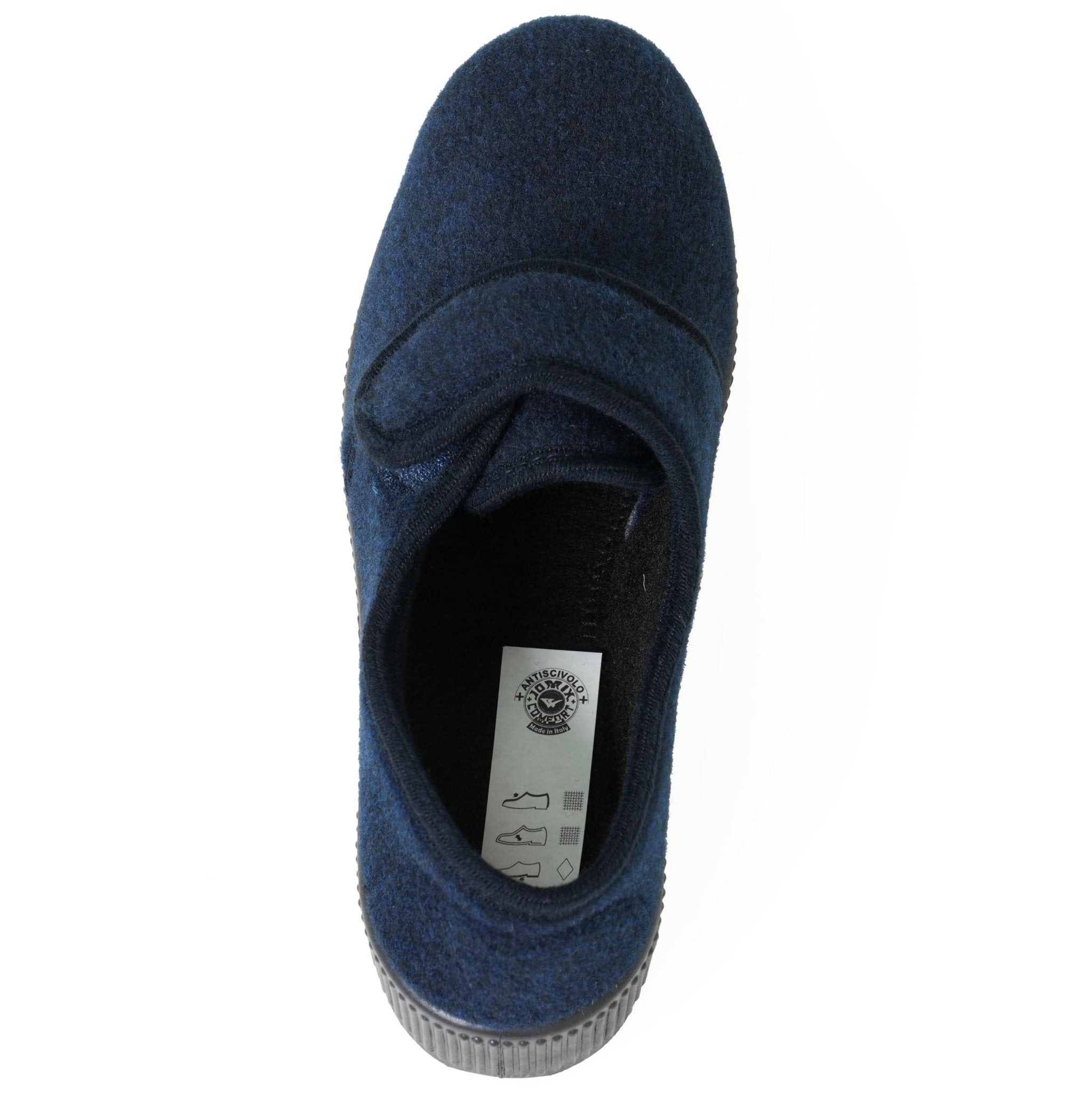 JOMIX Hausschuhe Herren Winter Warme Flizpantoffeln mit Klettverschluss Gefütterte Slippers Plüsch Rutschfeste Orthopädische Schuhe mit Fußbett