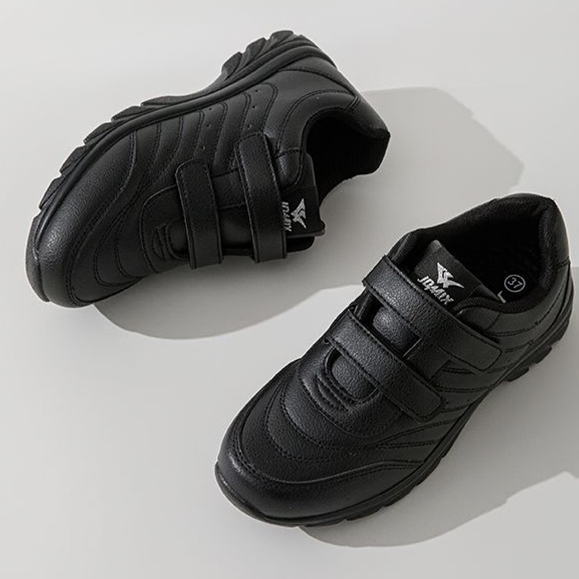 JOMIX Herren Atmungsaktiv Laufschuhe Sportschuhe Sneaker Running Tennis Schuhe Freizeit Herrenschuhe mit Klettverschluss Walkingschuhe Atmungsaktive Trainers Turnschuhe (Schwarz, 40 EU, U210)