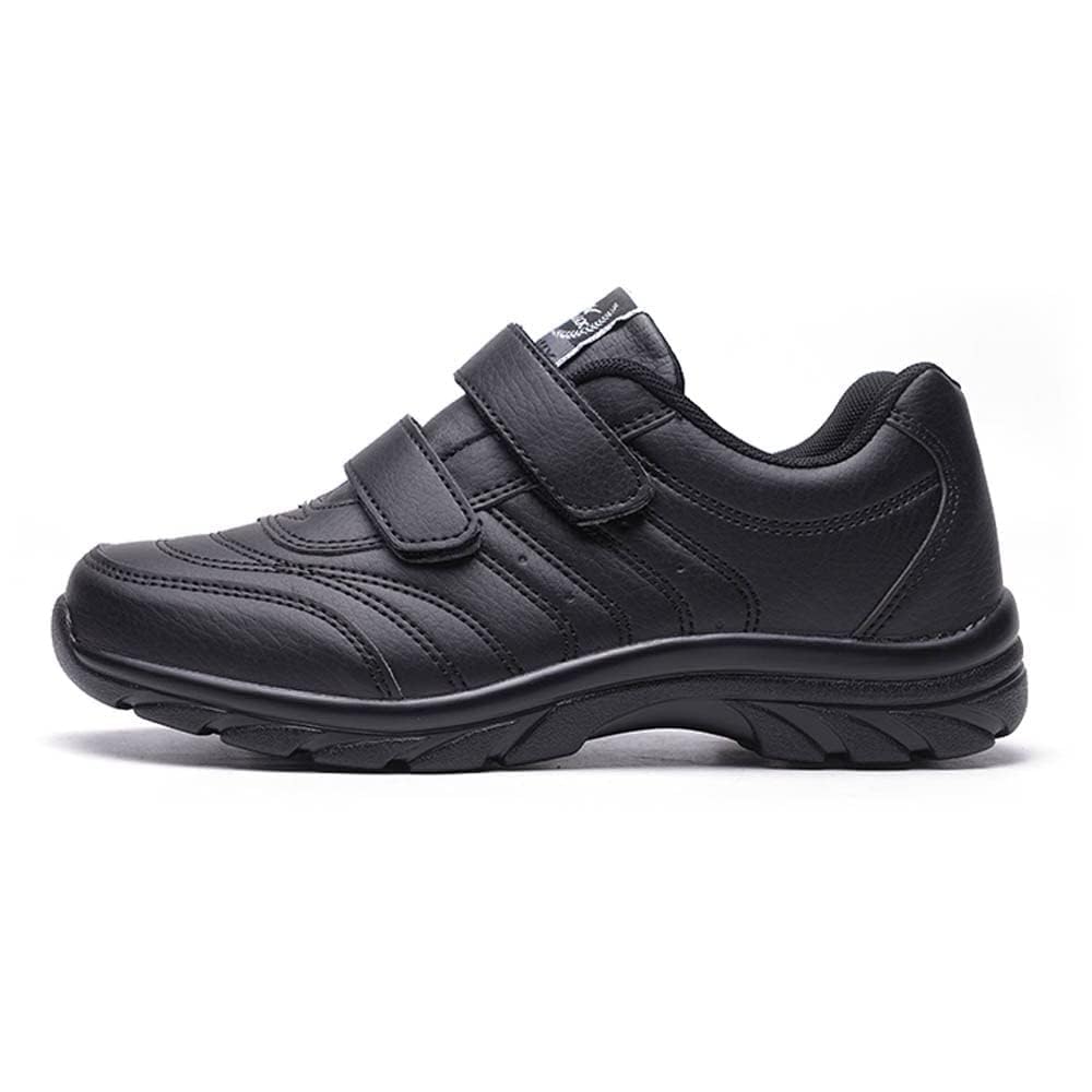 JOMIX Herren Atmungsaktiv Laufschuhe Sportschuhe Sneaker Running Tennis Schuhe Freizeit Herrenschuhe mit Klettverschluss Walkingschuhe Atmungsaktive Trainers Turnschuhe (Schwarz, 40 EU, U210)