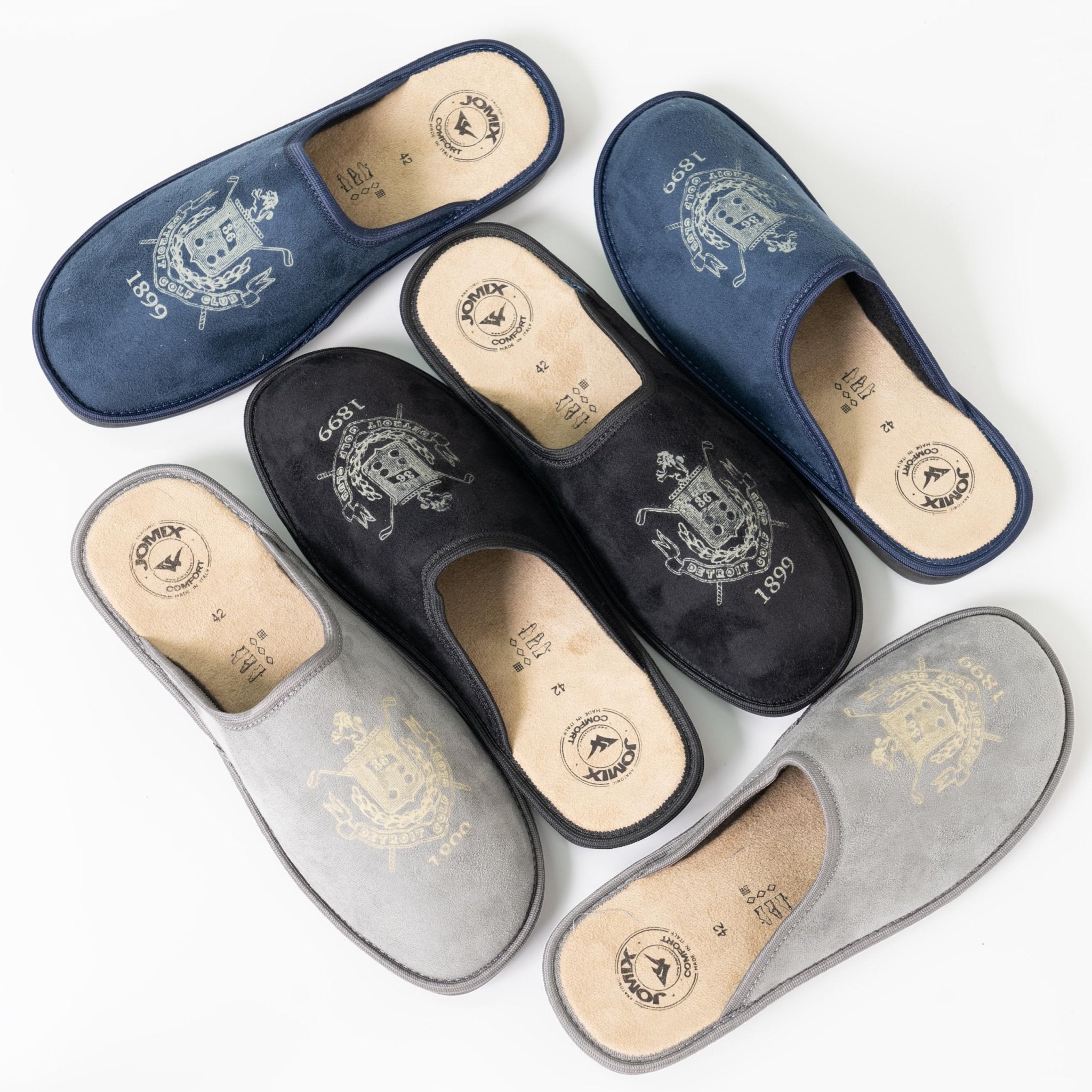 JOMIX Herren Hausschuhe Winter Komfort Warme Pantoffeln Rutschfeste Hausschuhe für drinnen & draußen Mit rutschfeste Gummisohle