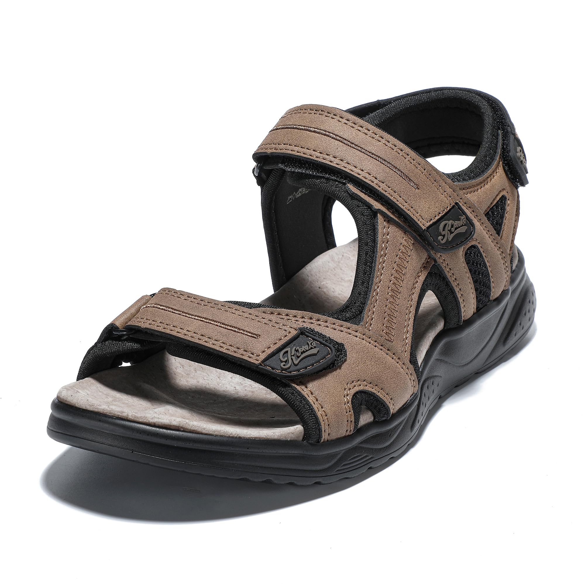 JOMIX Herren Sandalen mit Klettverschluss Sommerschuhe Pantoffeln Flach Trekkingsandalen Pantoletten Rutschfest Schlappen