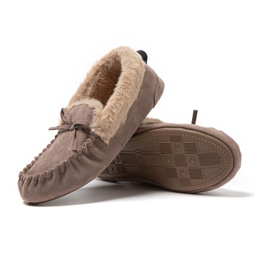 JOMIX Mokassins Hausschuhe Damen Winter Pantoletten Gefütterte Geschlossene Pantoffeln Warme Plüsch Slippers Hlabschue mit Fußbett