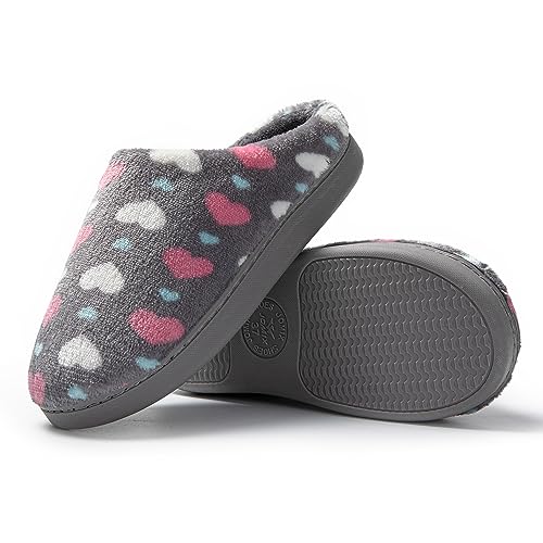 JOMIX Pantofole Donna Invernali Calde Ciabatte Ragazze Pelose con Cuoricini
