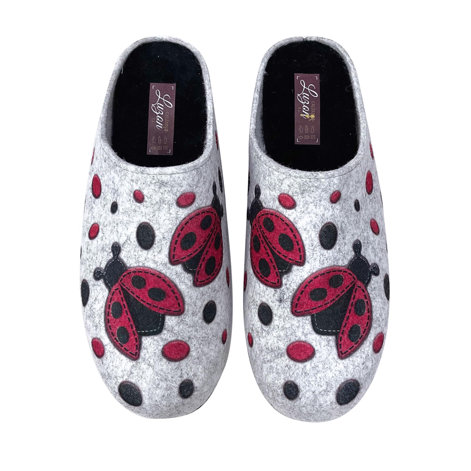 JOMIX Pantofole Donna Invernali Ciabatte Feltro da Casa con Stampa Animale Made in Spagna