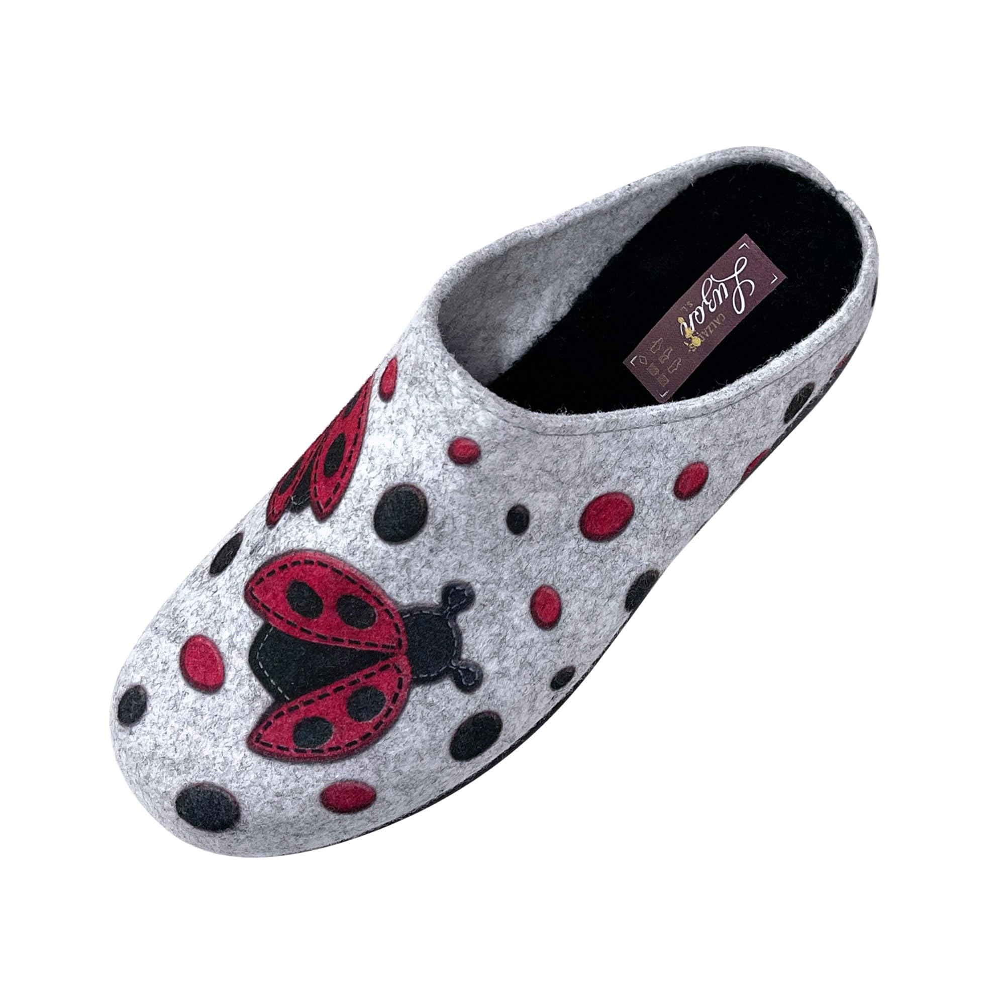 JOMIX Pantofole Donna Invernali Ciabatte Feltro da Casa con Stampa Animale Made in Spagna