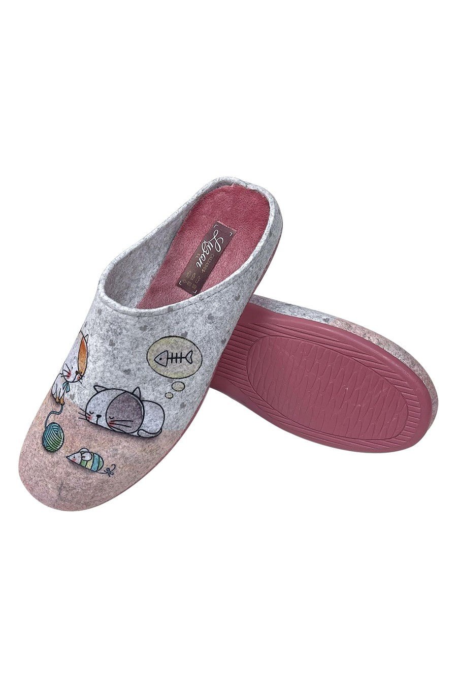 JOMIX Pantofole Donna Invernali Ciabatte Feltro da Casa con Stampa Animale Made in Spagna JX0001 JX0002 JX0003 JX0004 JX0005
