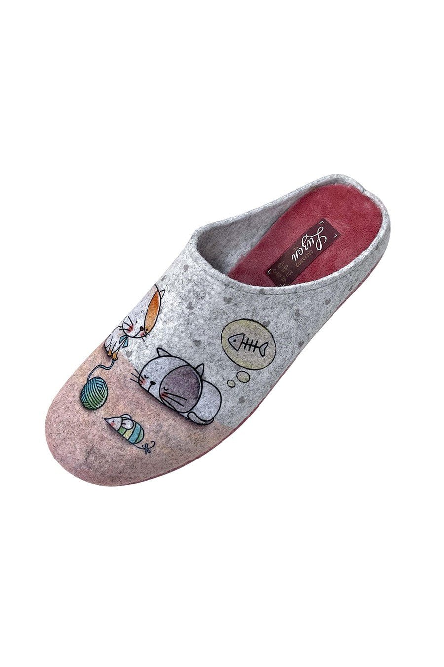 JOMIX Pantofole Donna Invernali Ciabatte Feltro da Casa con Stampa Animale Made in Spagna JX0001 JX0002 JX0003 JX0004 JX0005