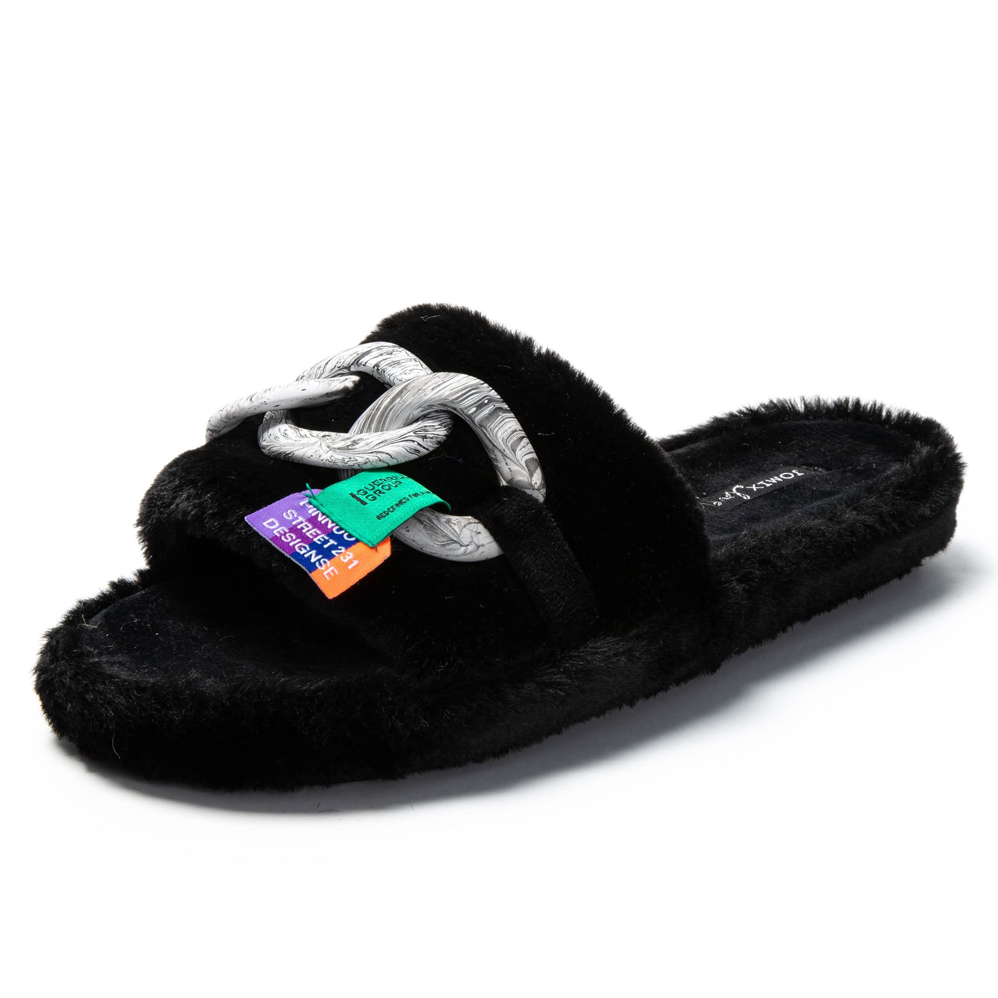 JOMIX Pantofole Donna Invernali Punta Aperta Ciabatte Donna Inverno da Casa Pantofole Pelose Calde