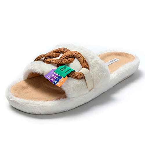 JOMIX Pantofole Donna Invernali Punta Aperta Ciabatte Donna Inverno da Casa Pantofole Pelose Calde