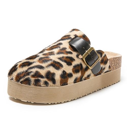 JOMIX Pantoletten Damen Clogs Hausschuhe Rutschfester Slippers Bequeme Kork Fußbett Gartenschuhe mit Verstellbar Schnalle