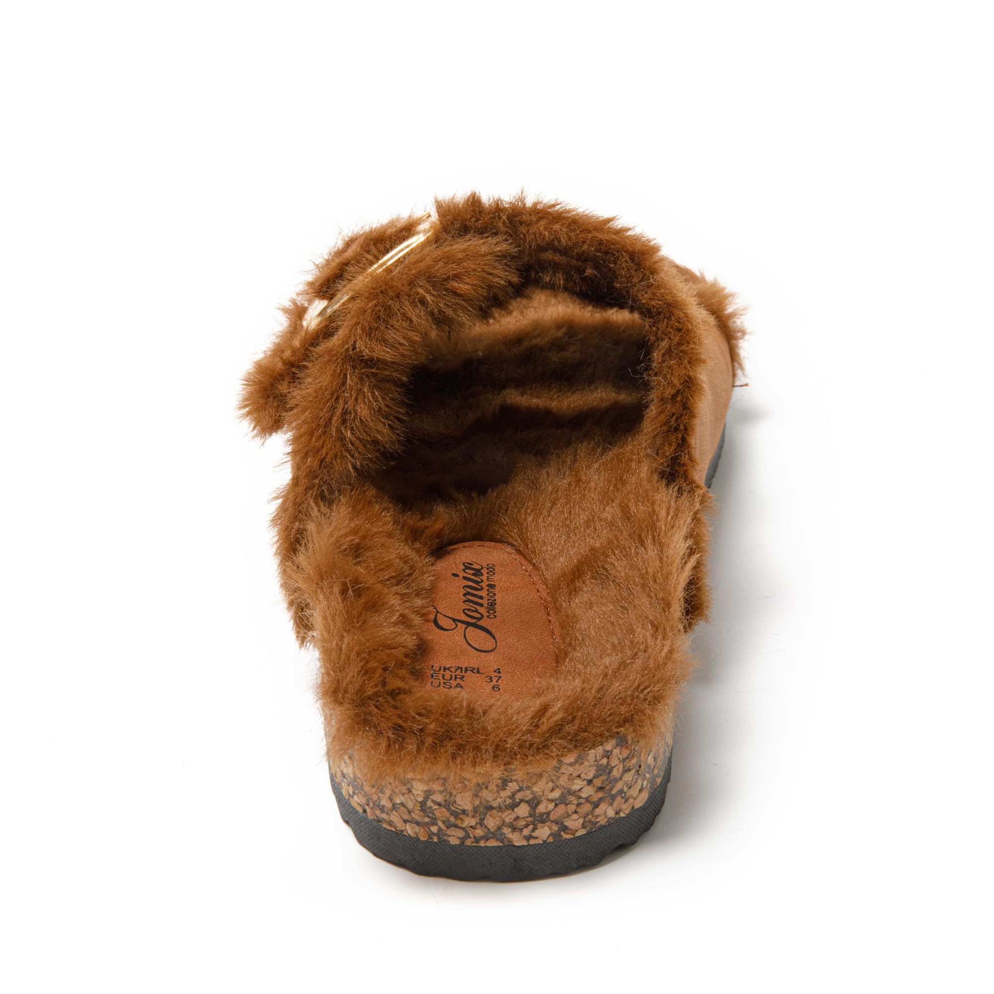 JOMIX Pantoletten Damen Plateau Pantoffeln Winter Hausschuhe Plüsch Clogs Bequeme Kork Fußbett Outdoor Slippers