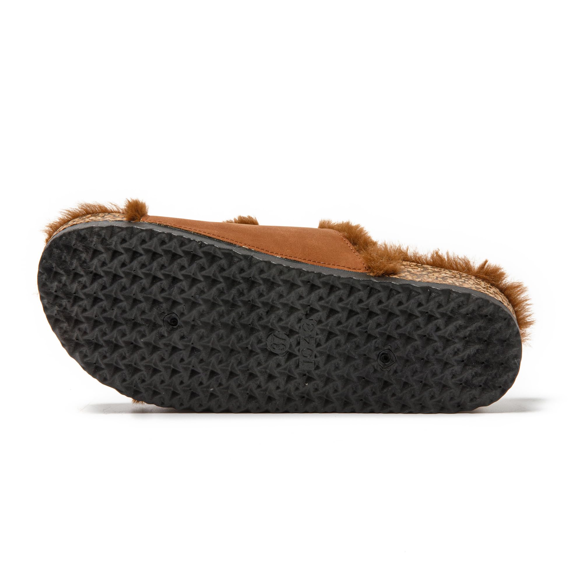 JOMIX Pantoletten Damen Plateau Pantoffeln Winter Hausschuhe Plüsch Clogs Bequeme Kork Fußbett Outdoor Slippers